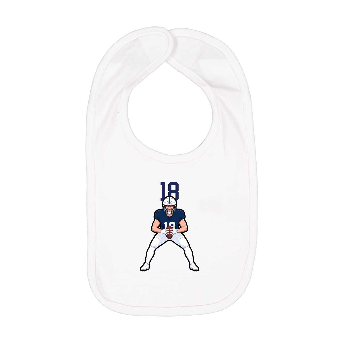 Infant Bib — Number Top in White