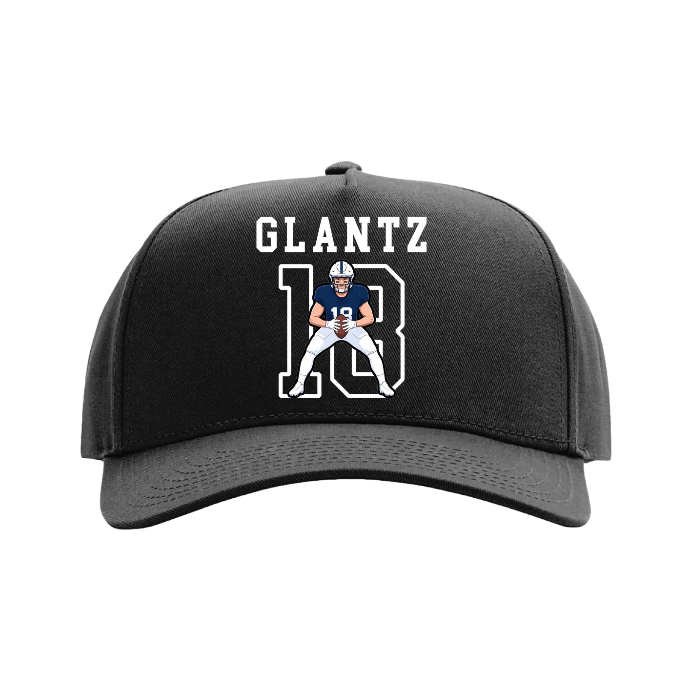 Full Fabric Five-Panel Champ Cap — Shirsey in Black