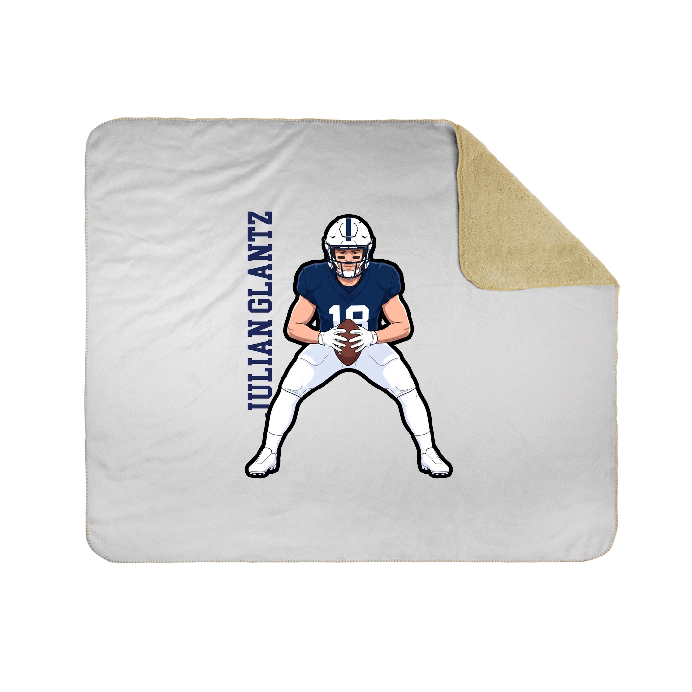 Throw Blanket — Name Vertical in White