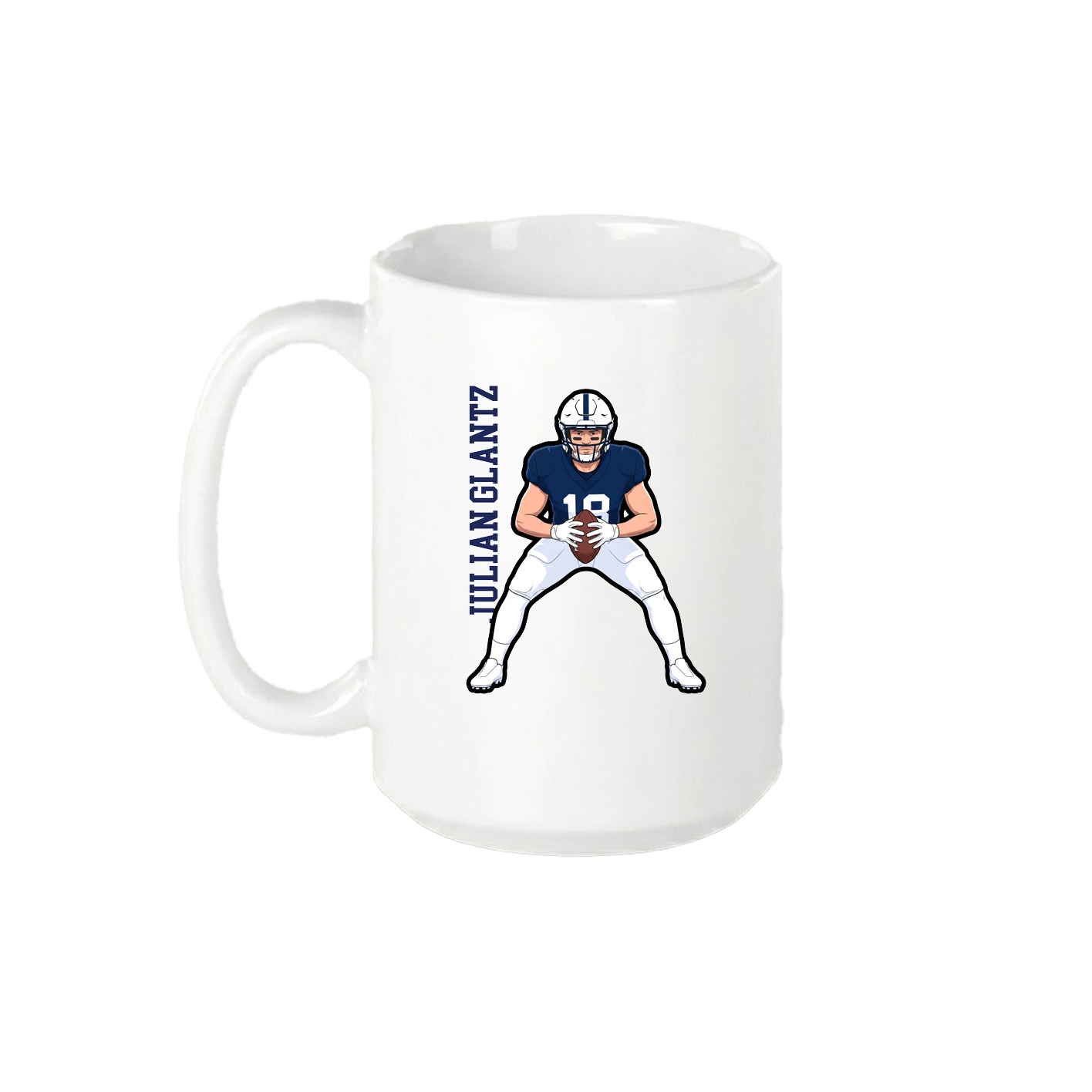 15oz Coffee Mug — Name Vertical in White