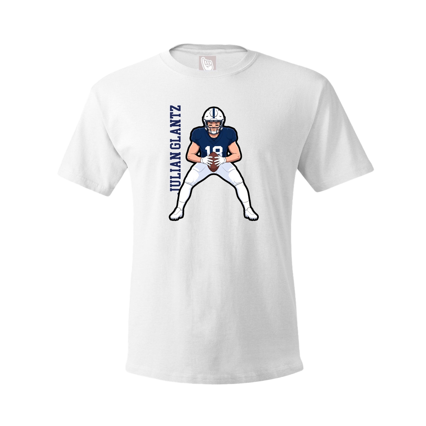 Youth Tee — Name Vertical in White