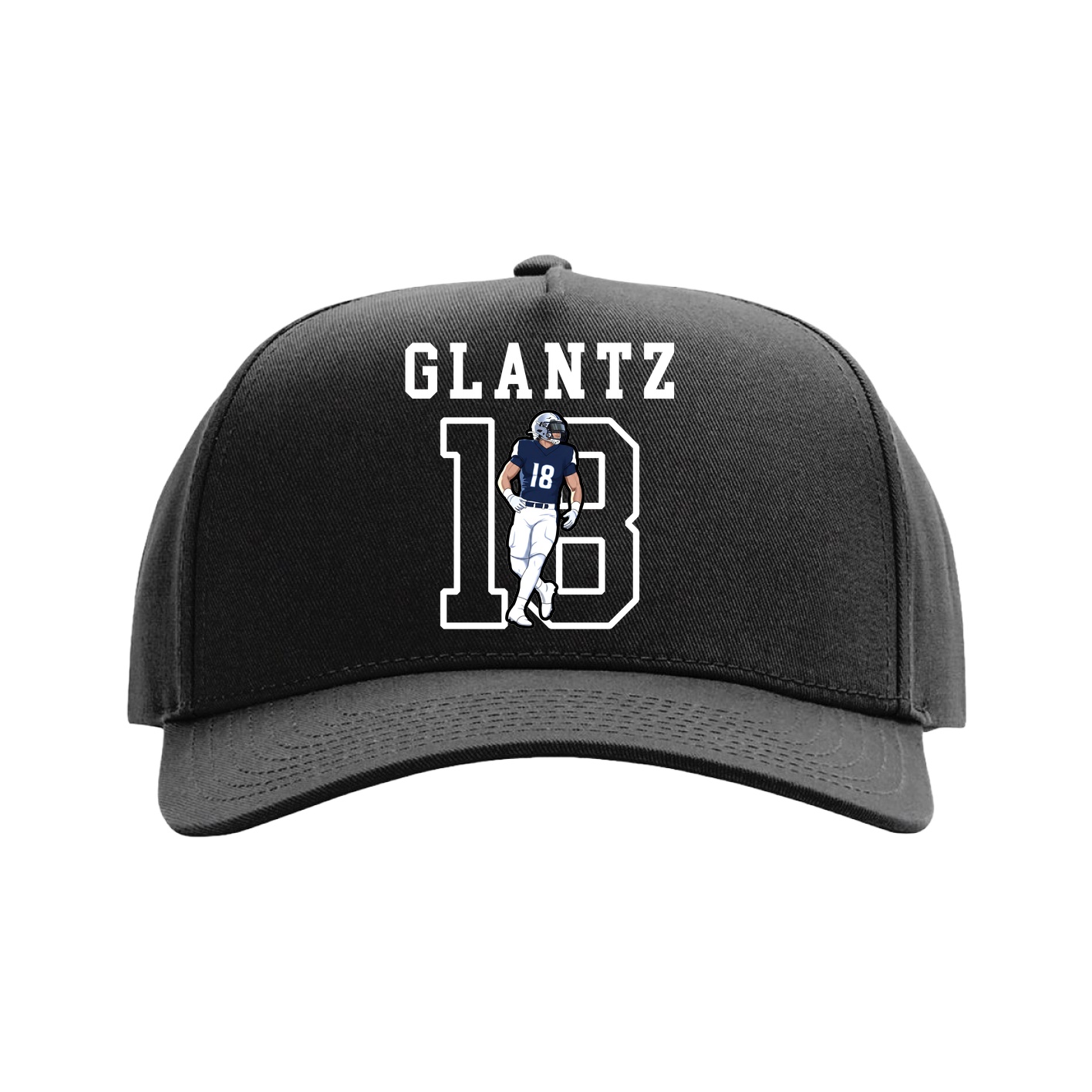 Full Fabric Five-Panel Champ Cap — Shirsey in Black