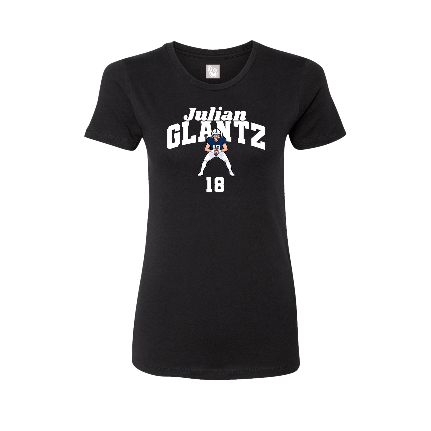 Fitted Women's Tee — Signature Arch in Black