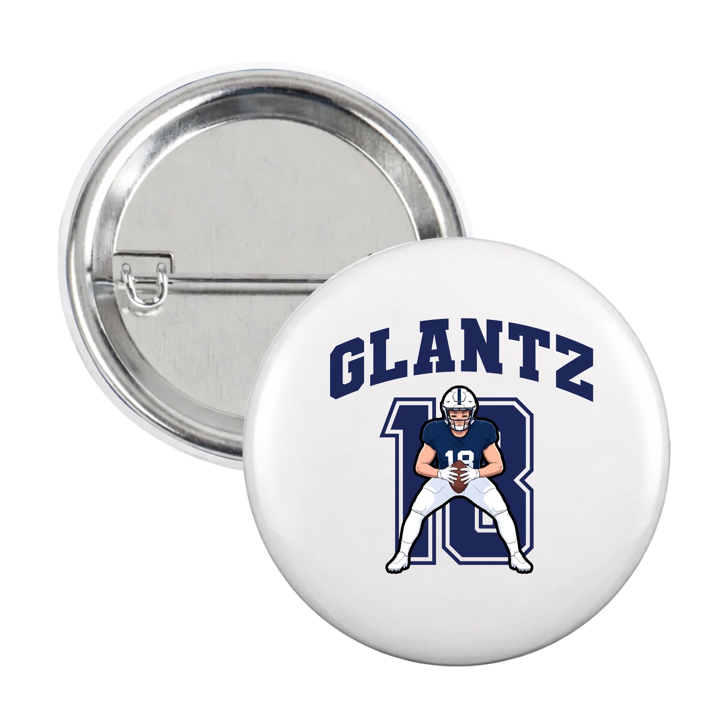 Game Day Button — Number in White