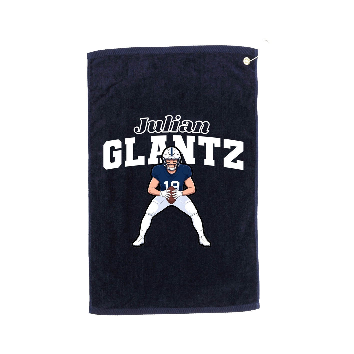 Golf Towel — Name Arch in Navy