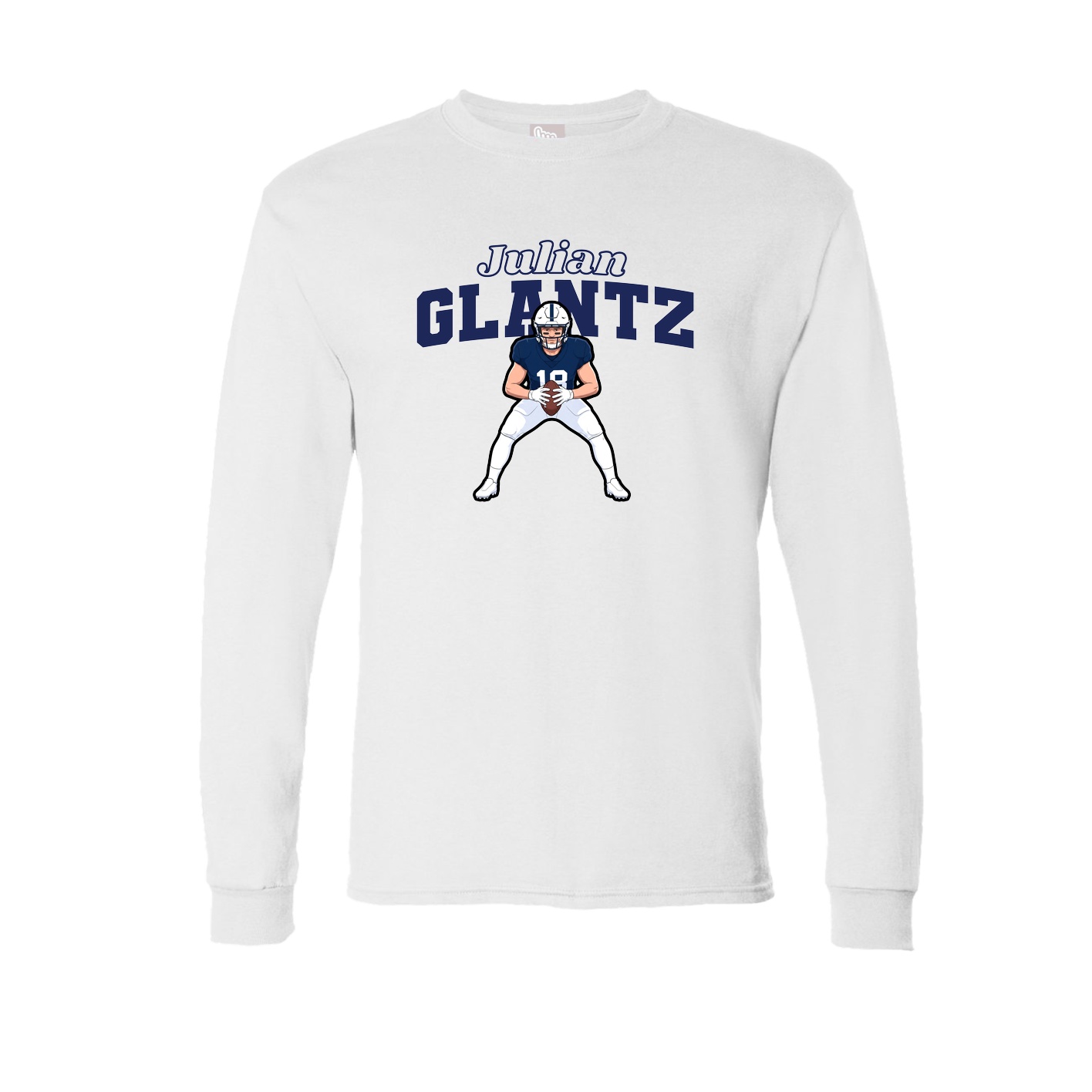 Long Sleeve Tee — Name Arch in White
