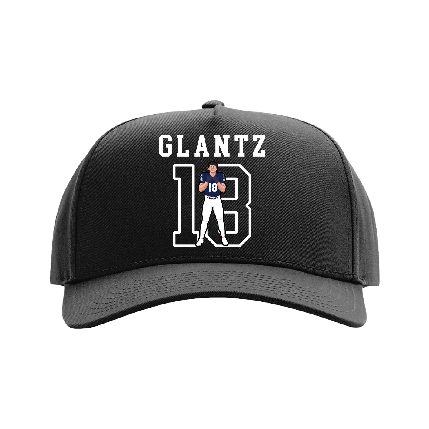 Full Fabric Five-Panel Champ Cap — Shirsey in Black