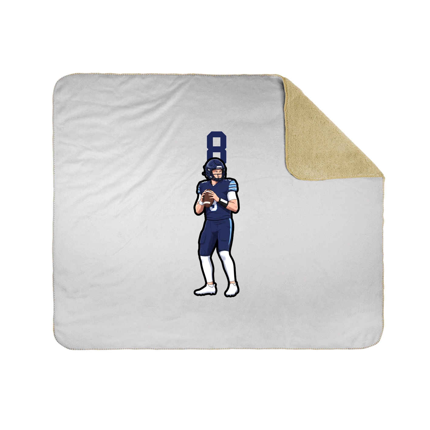 Throw Blanket — Number Top in White
