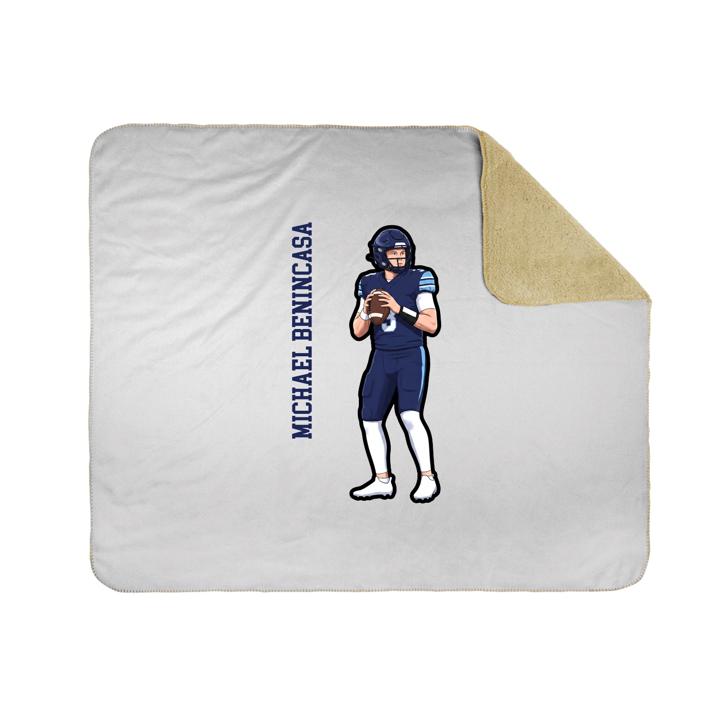 Throw Blanket — Name Vertical in White