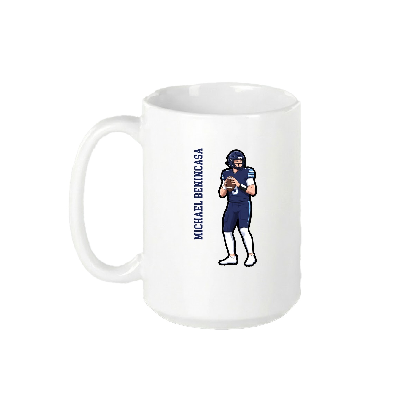15oz Coffee Mug — Name Vertical in White