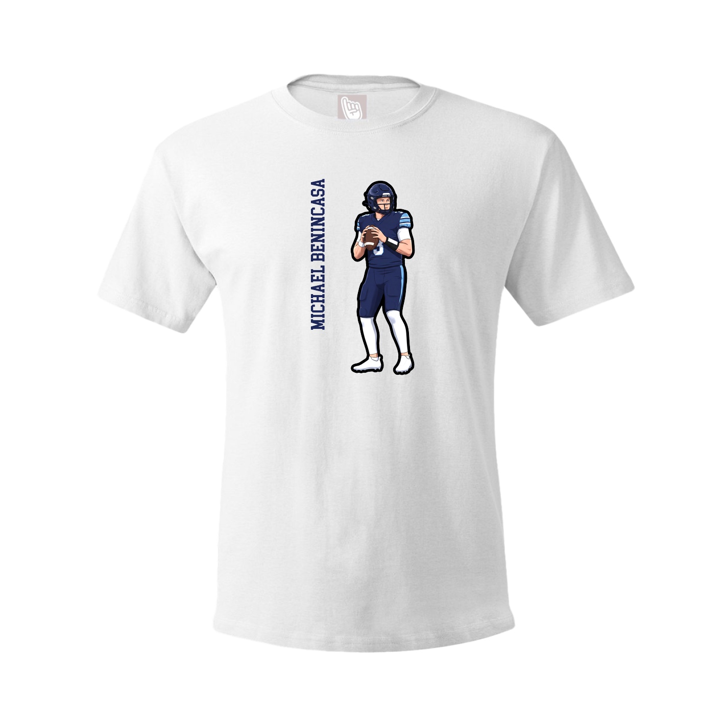 Youth Tee — Name Vertical in White