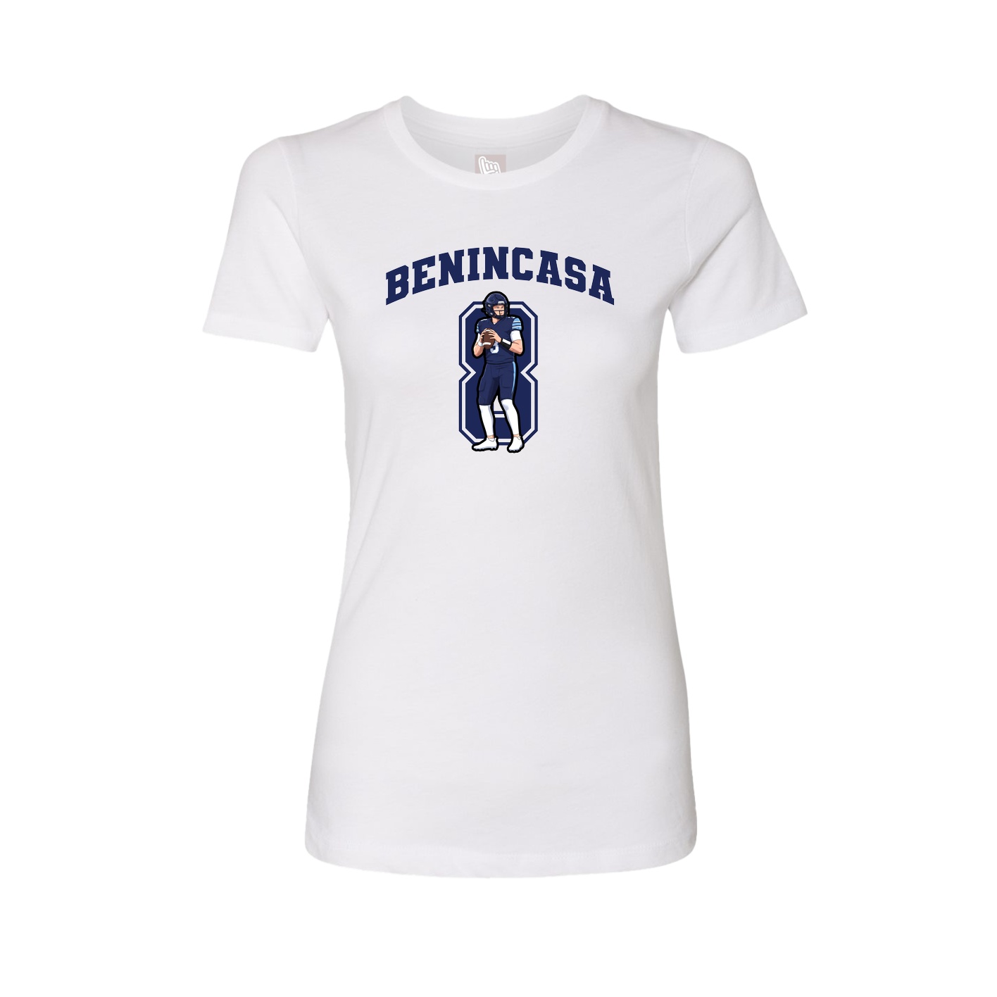Fitted Women's Tee — Number in White