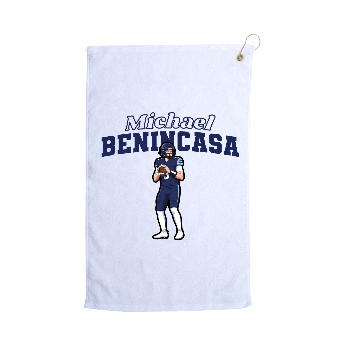 Golf Towel — Name Arch in White