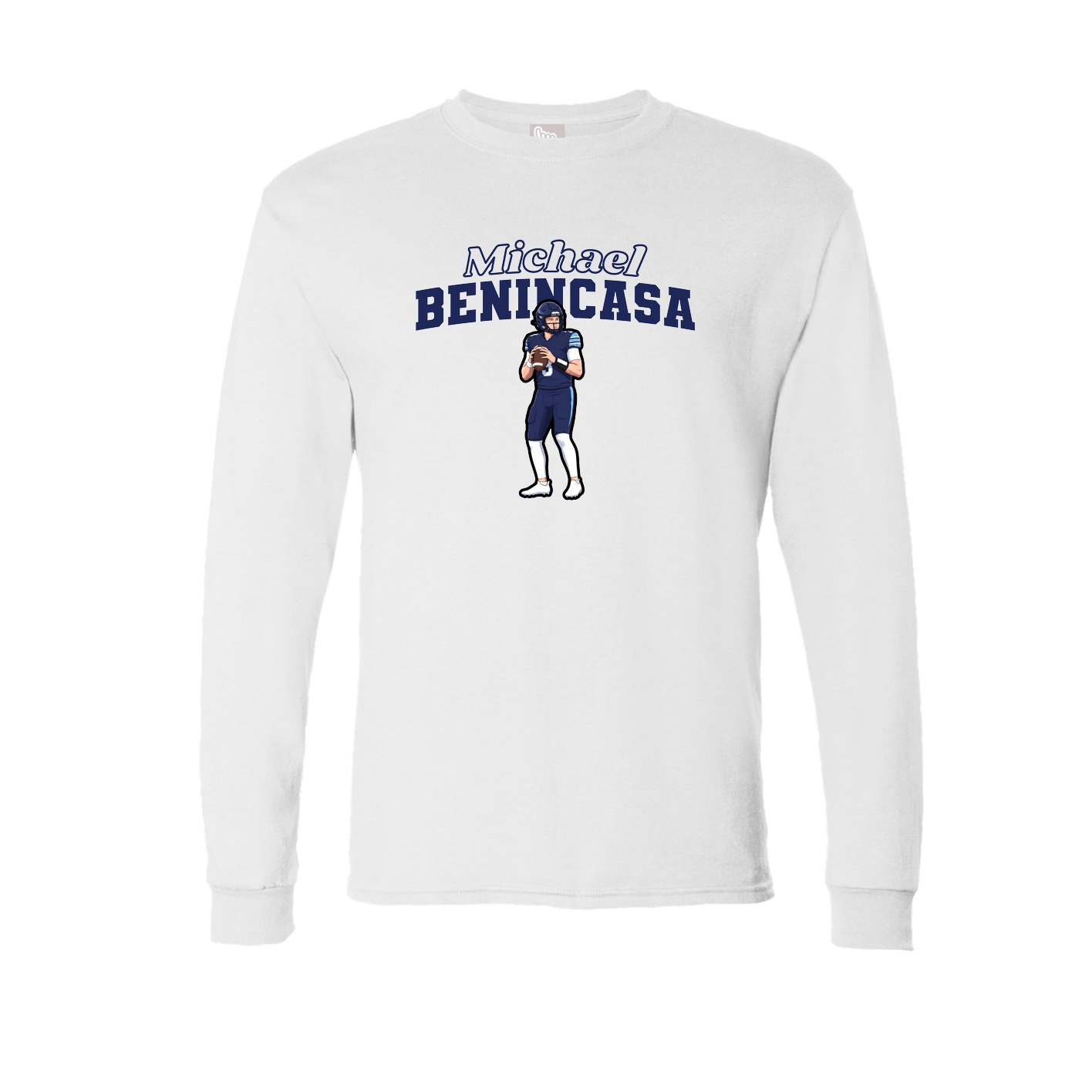 Long Sleeve Tee — Name Arch in White