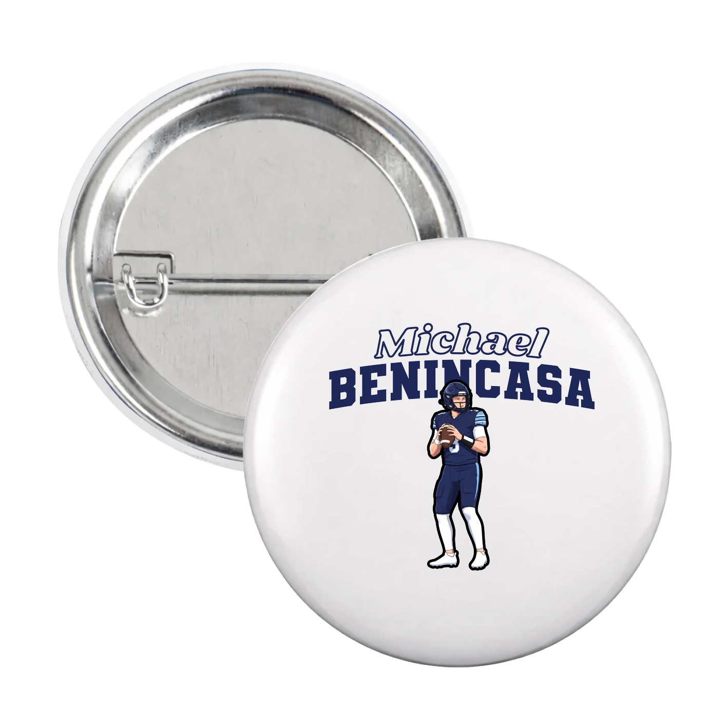 Game Day Button — Name Arch in White