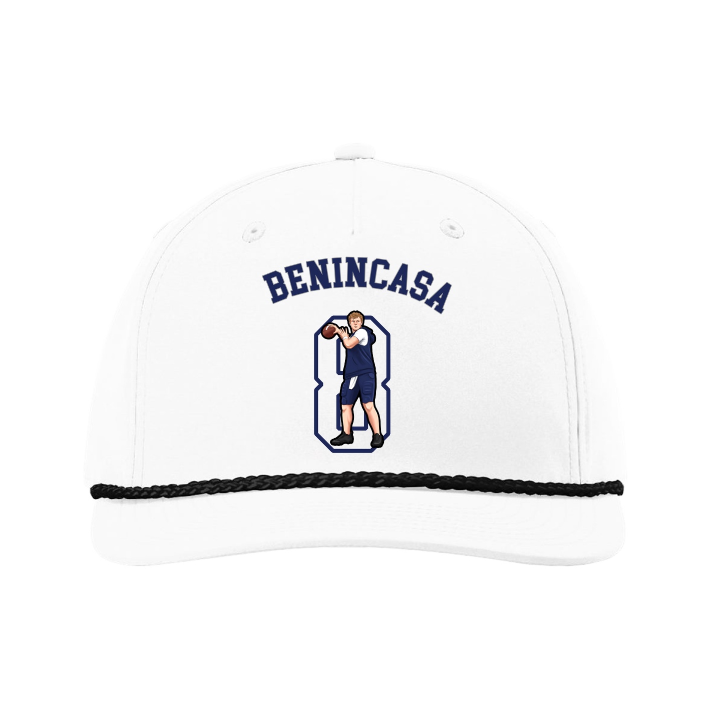 Five-Panel Classic Rope Cap — Shirsey Arch in White