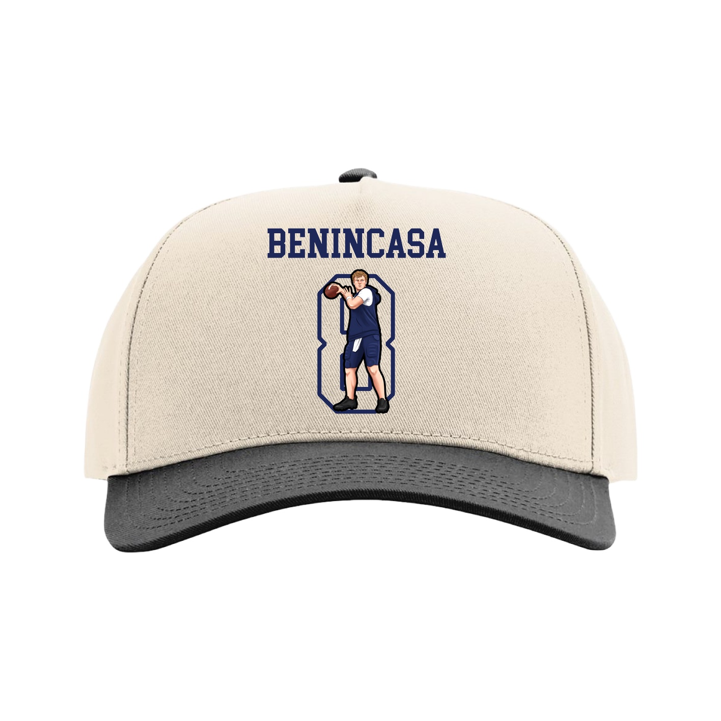 Full Fabric Five-Panel Champ Cap — Shirsey in Cream/Black