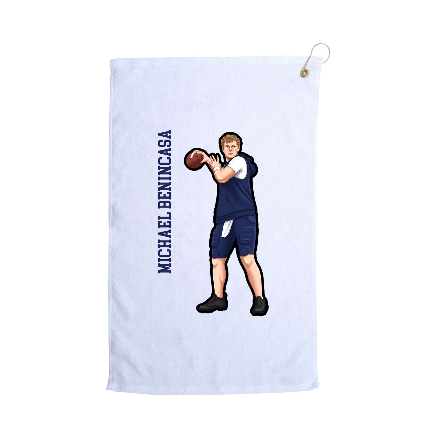 Golf Towel — Name Vertical in White