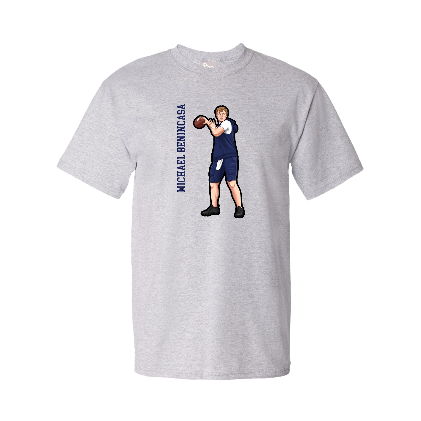 Tee — Name Vertical in Grey