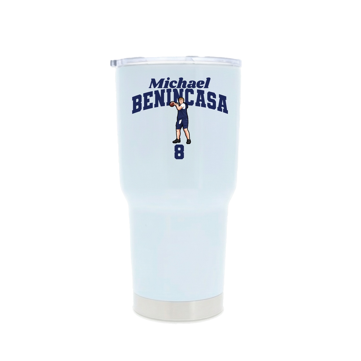 30oz Stainless Steel Tumbler — Signature Arch in White
