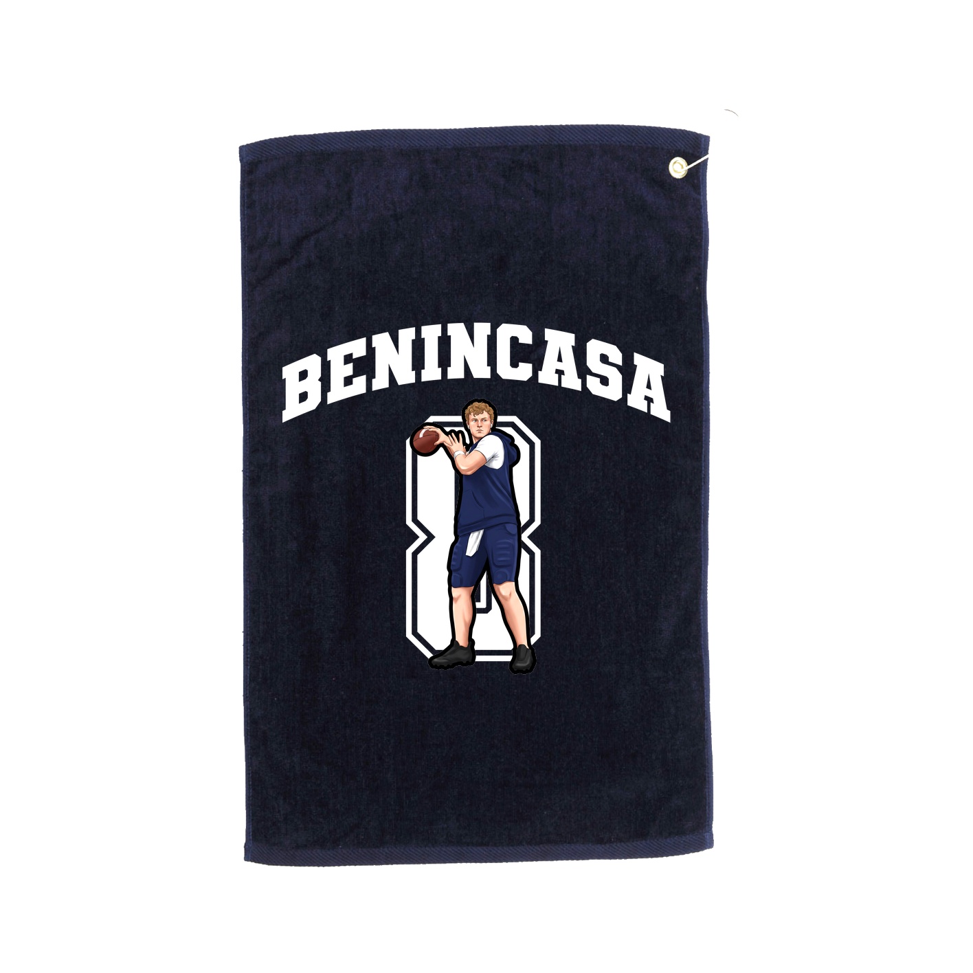 Golf Towel — Number in Navy