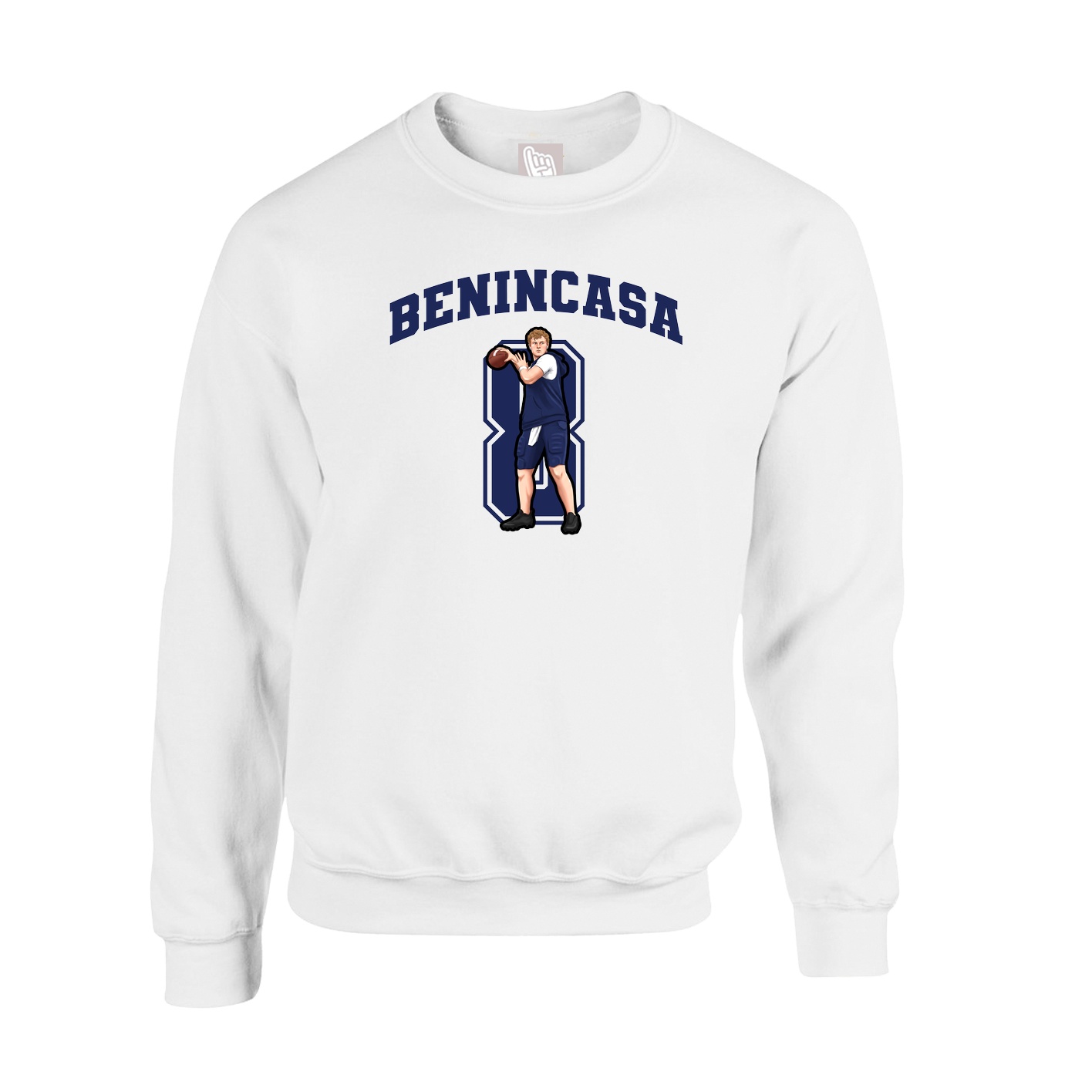 Fleece Crew — Number in White