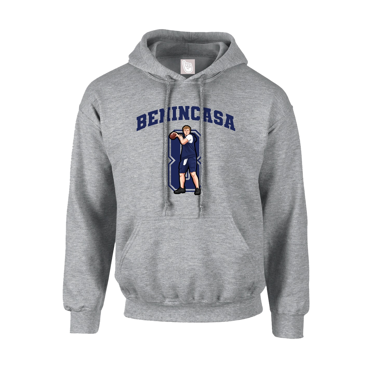 Youth Hoodie — Number in Grey