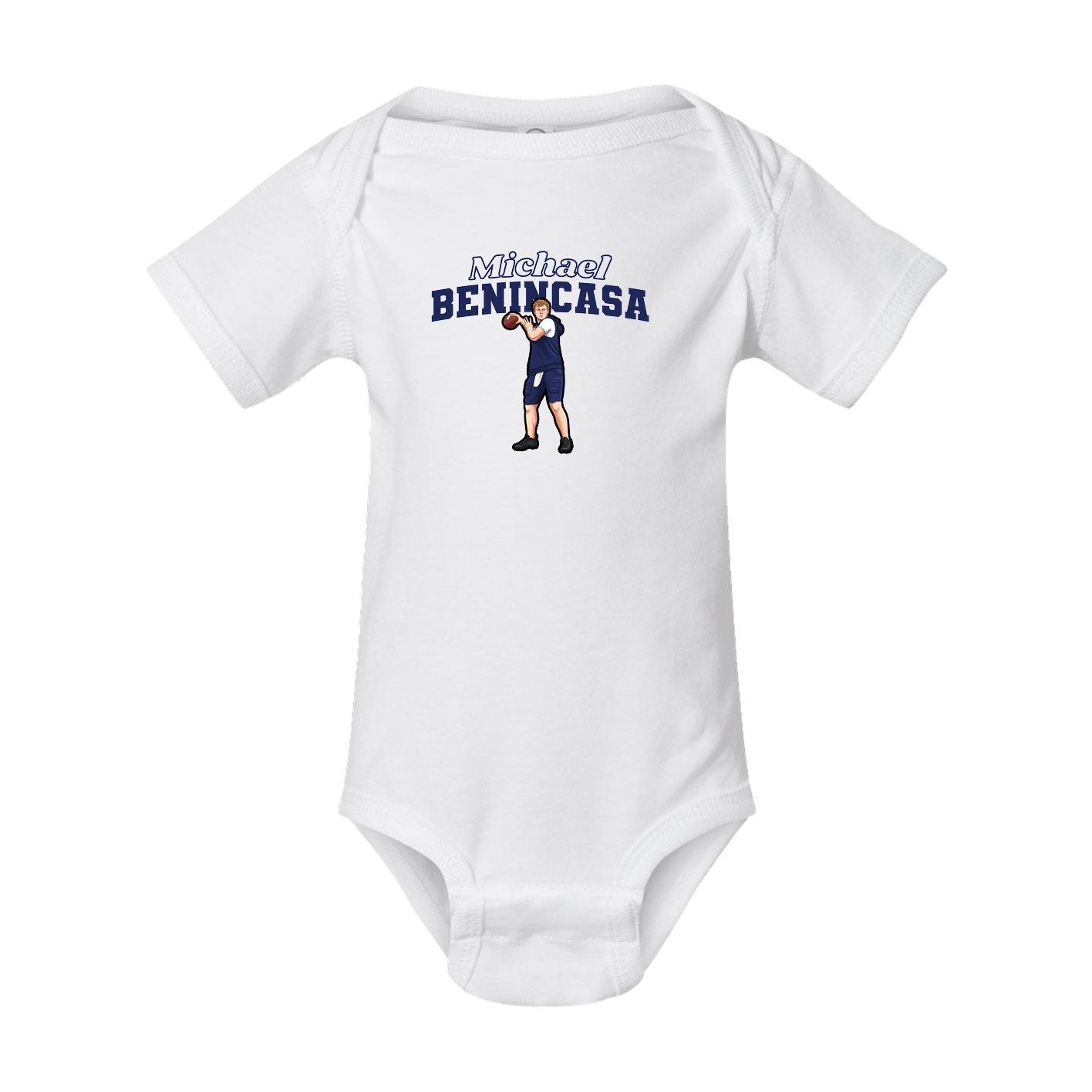 Baby Onesie — Name Arch in White