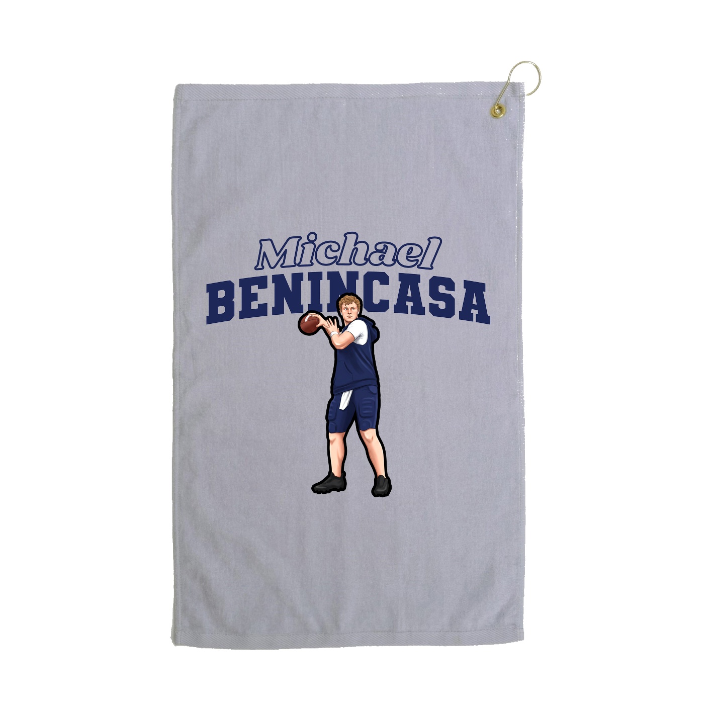 Golf Towel — Name Arch in Grey