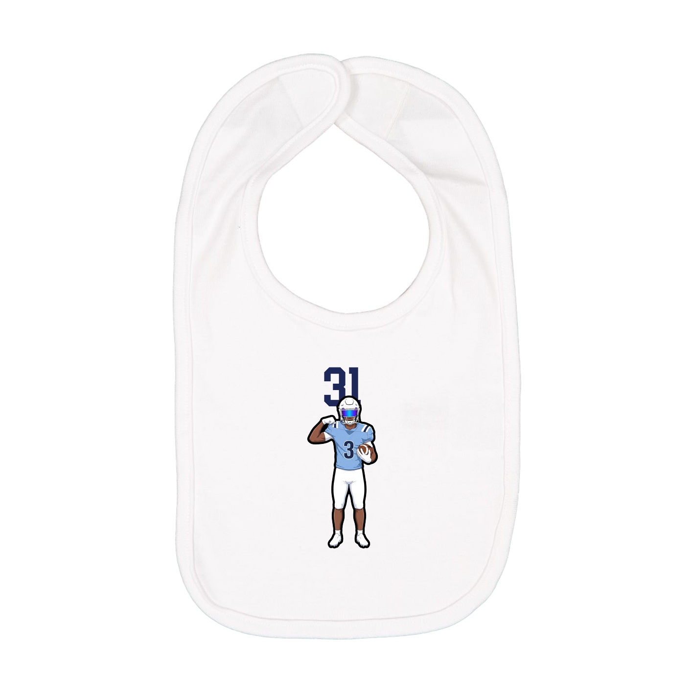 Infant Bib — Number Top in White