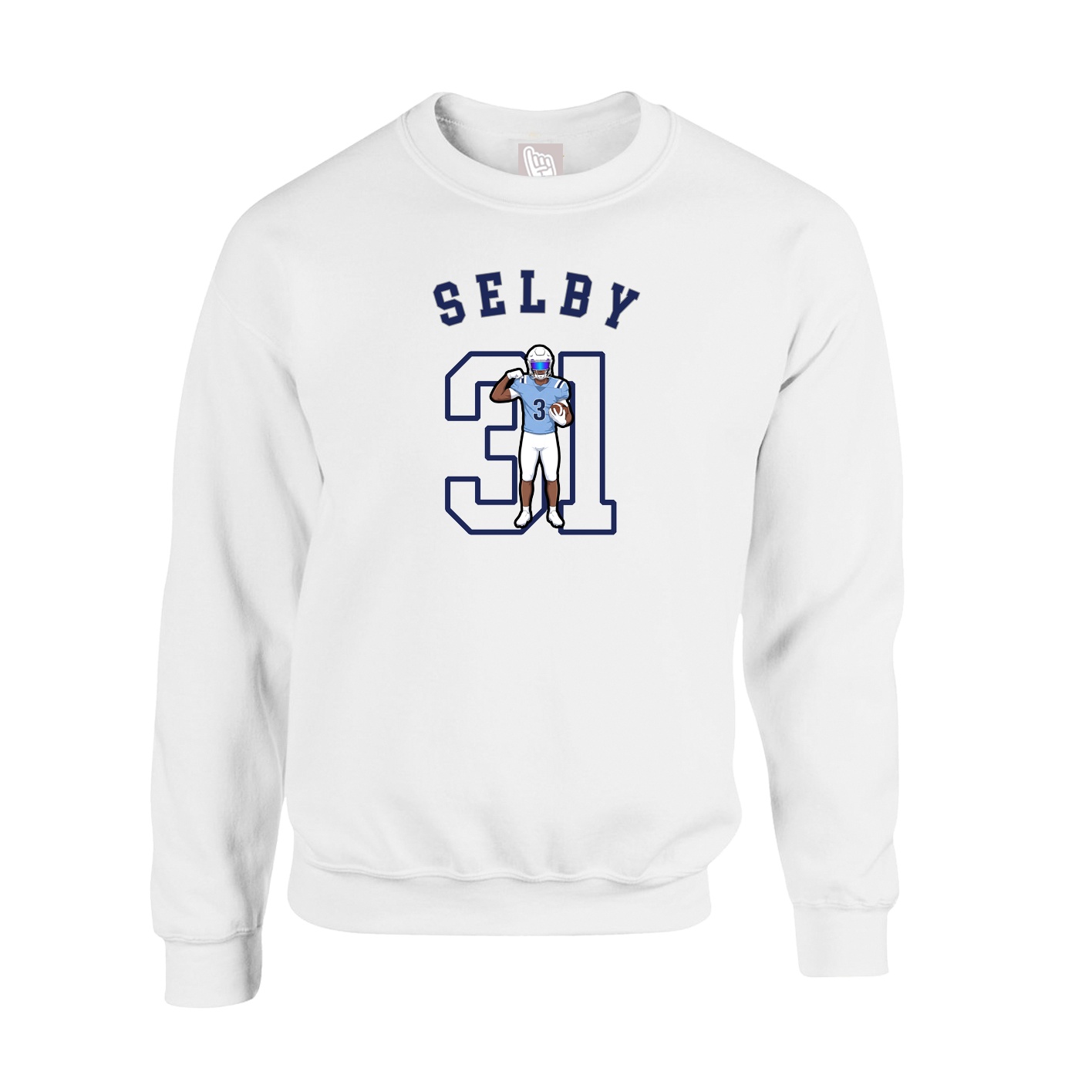 Fleece Crew — Shirsey Arch in White
