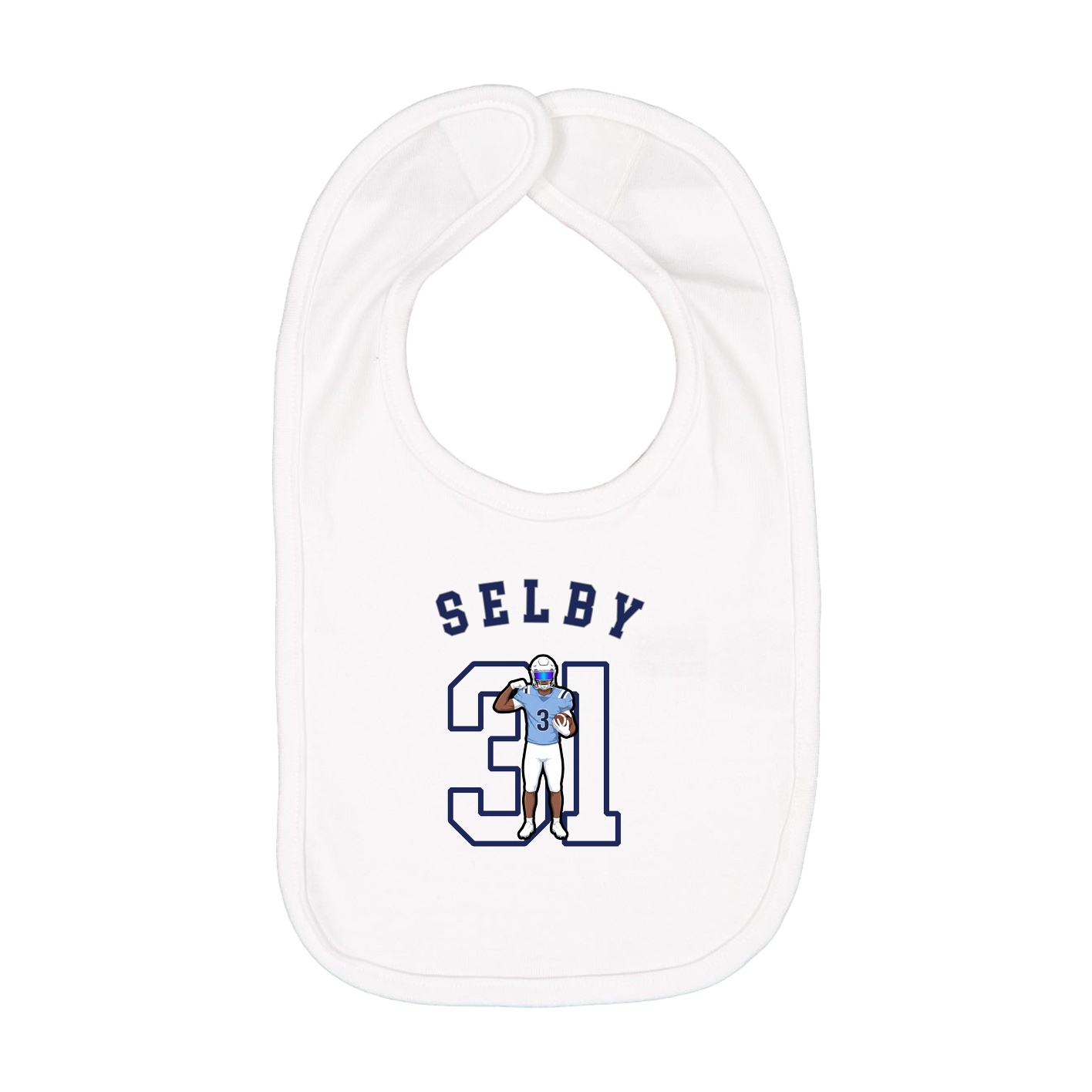 Infant Bib — Shirsey Arch in White