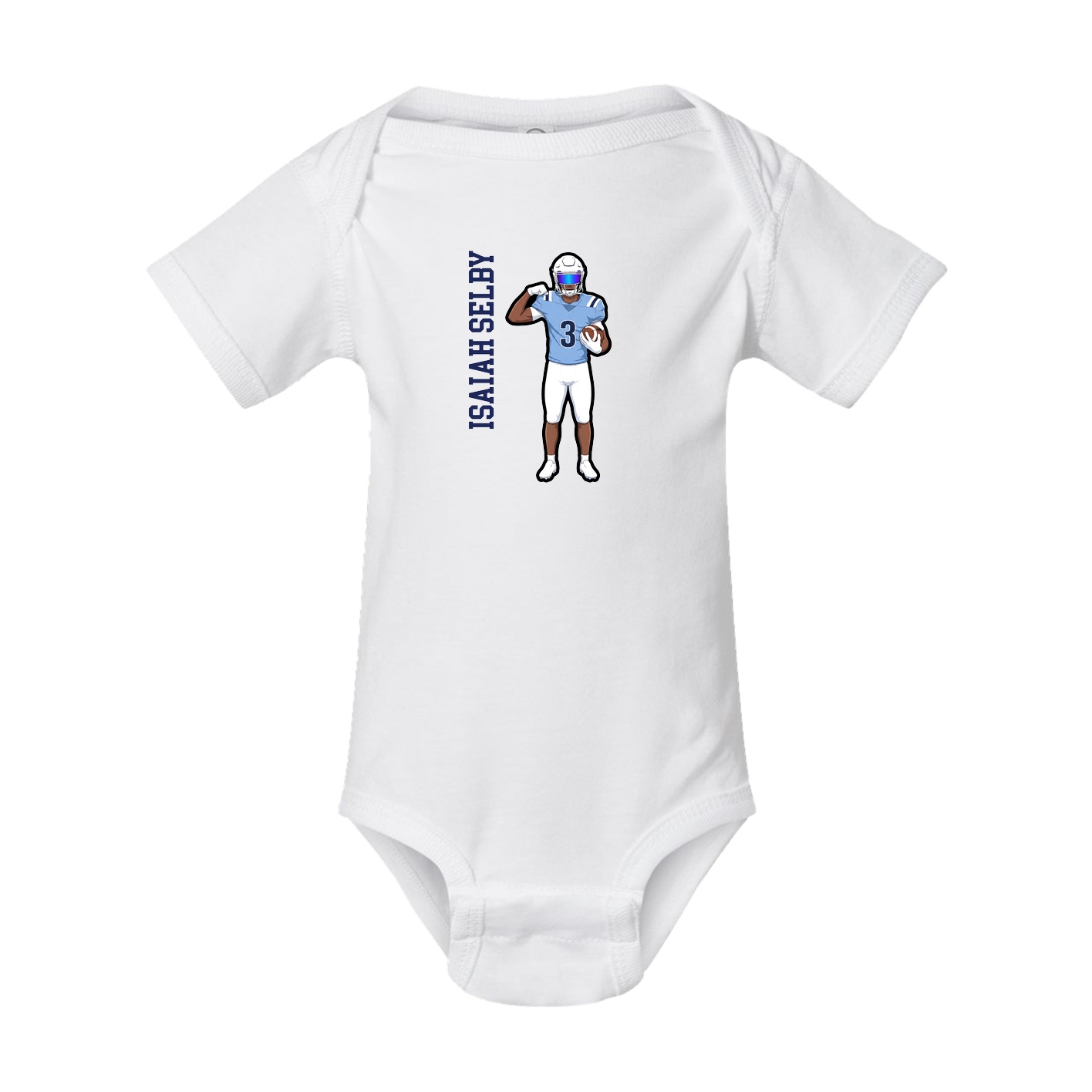 Baby Onesie — Name Vertical in White
