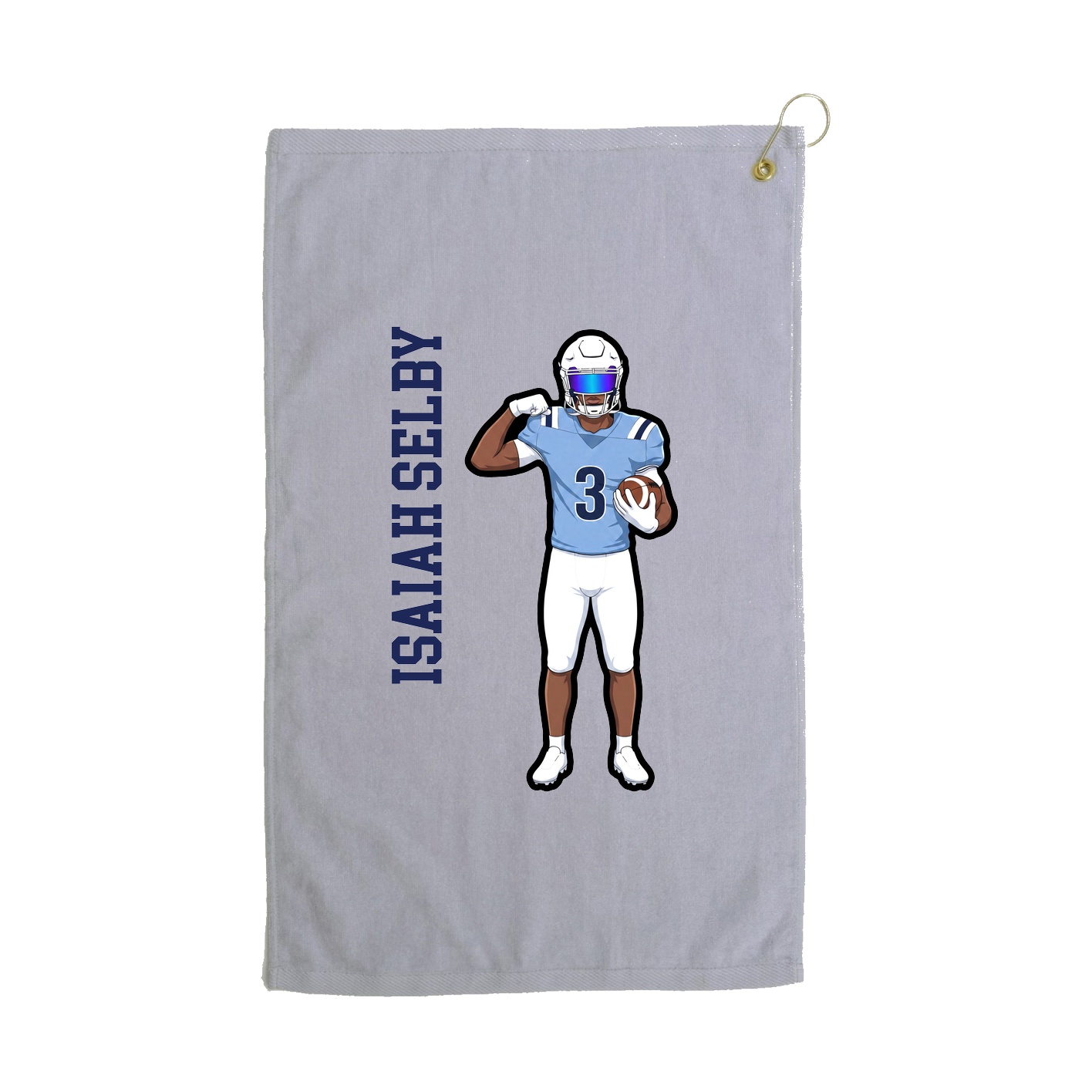 Golf Towel — Name Vertical in Grey