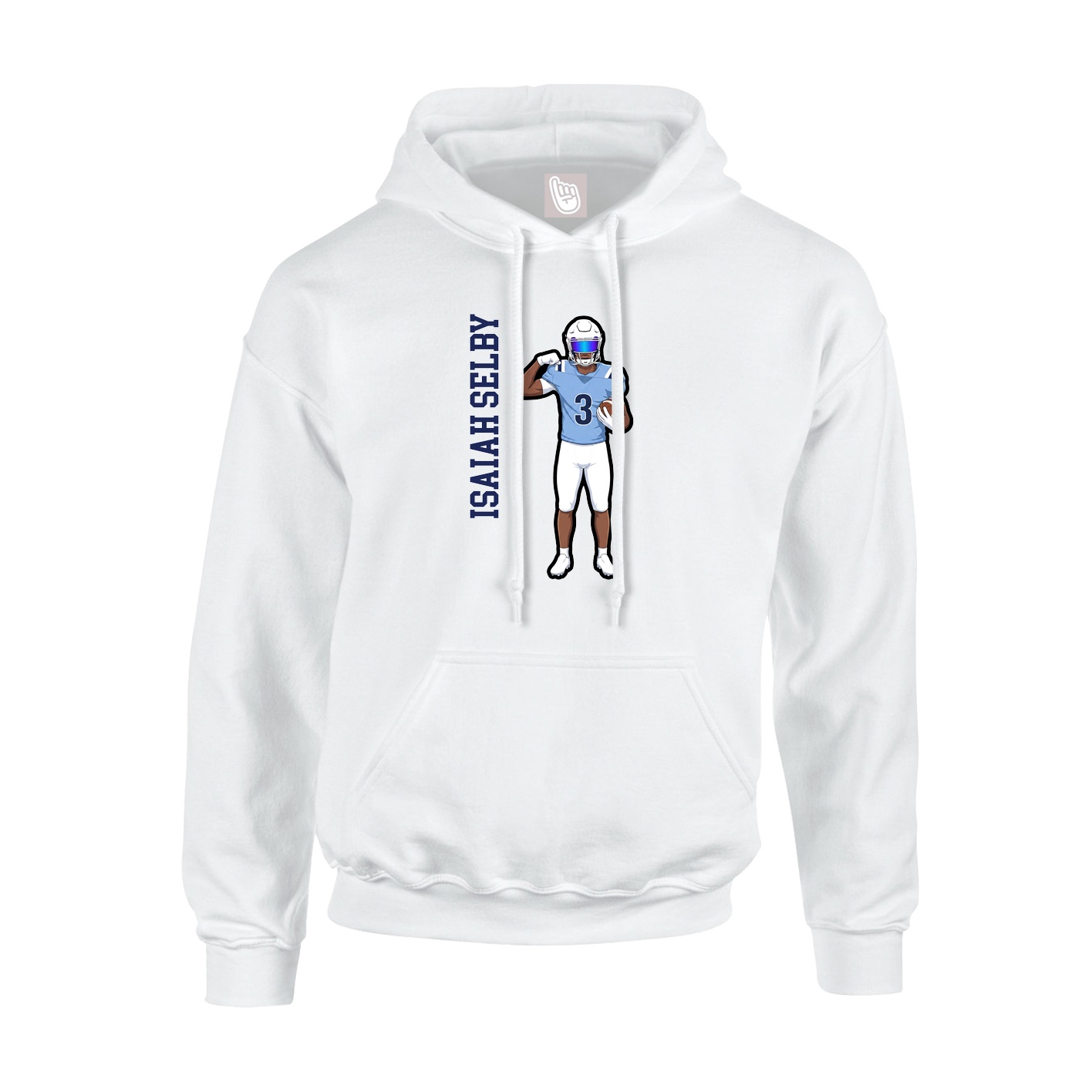 Hoodie — Name Vertical in White