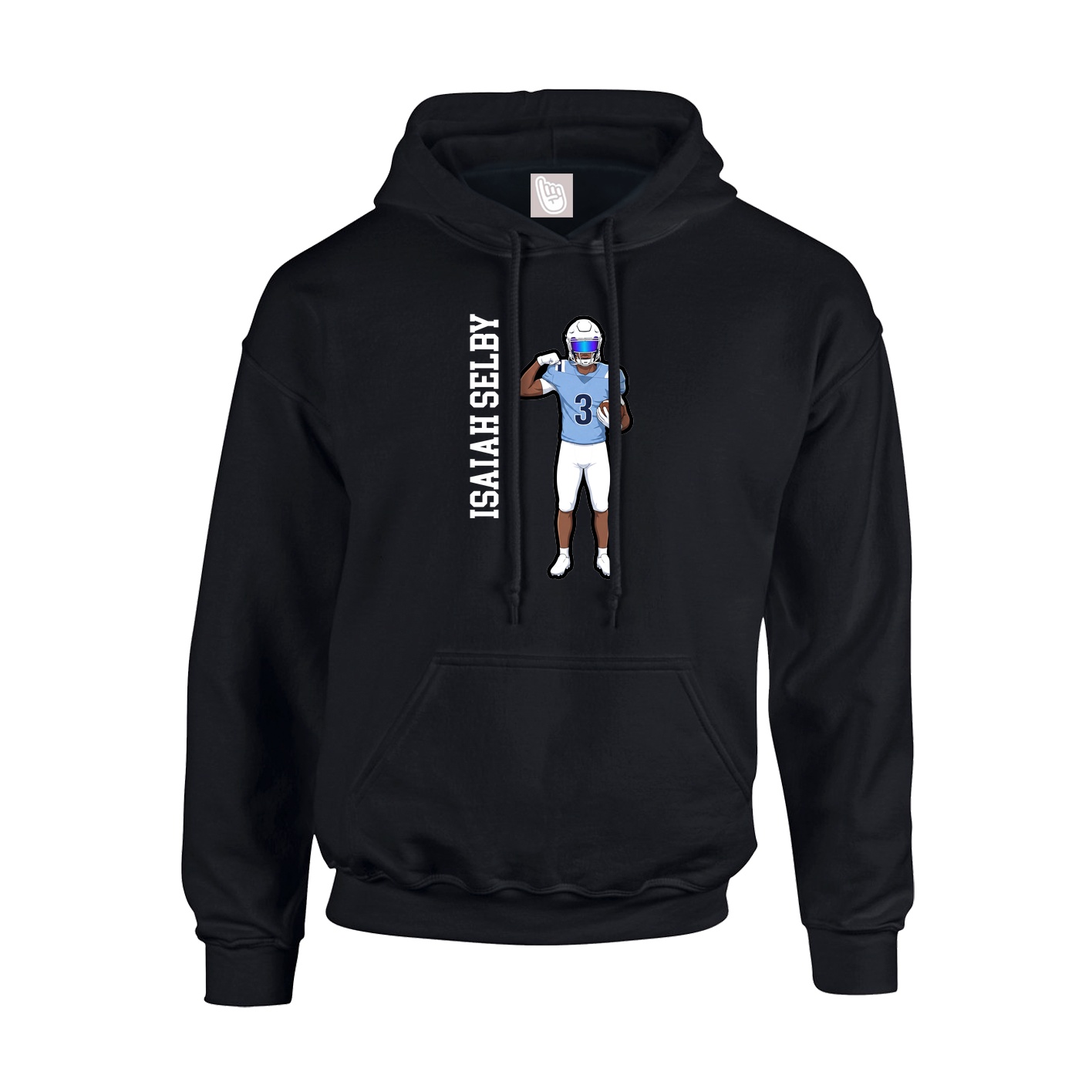 Youth Hoodie — Name Vertical in Black