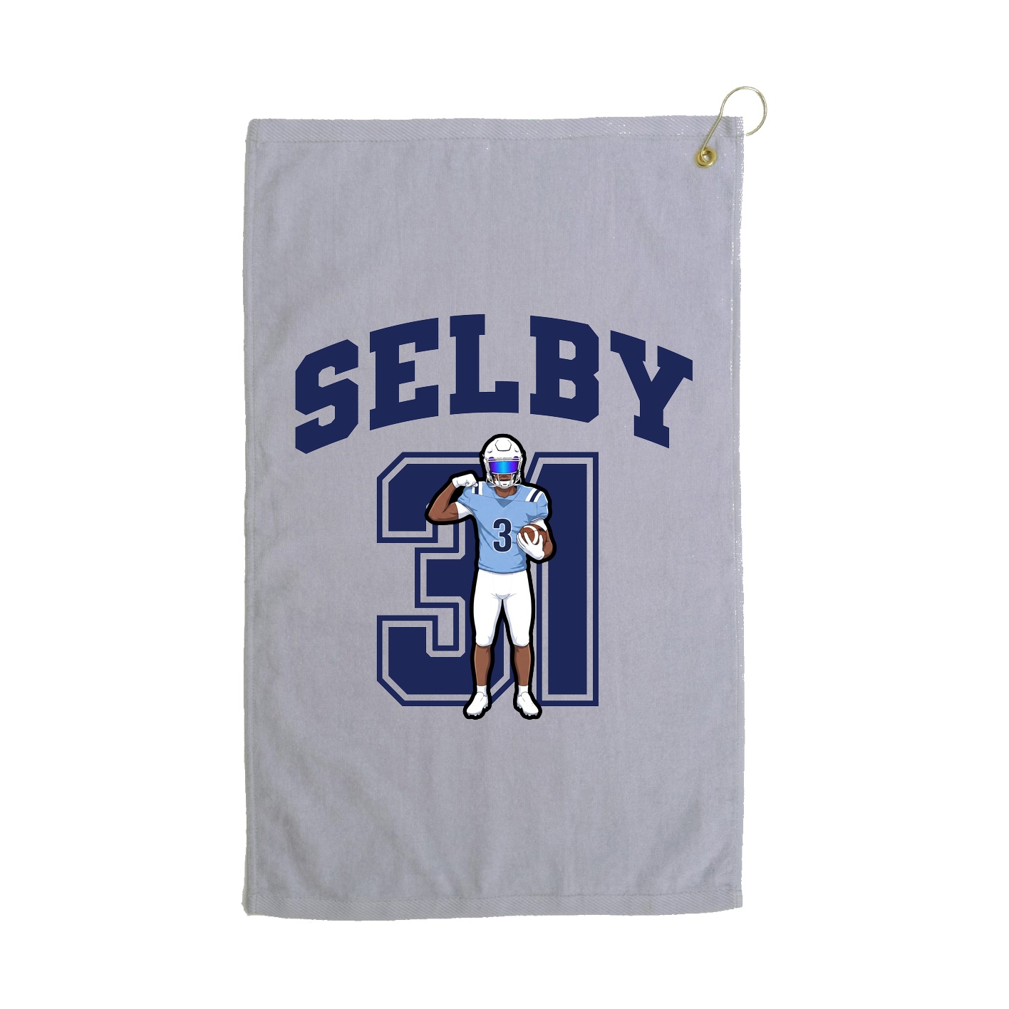 Golf Towel — Number in Grey