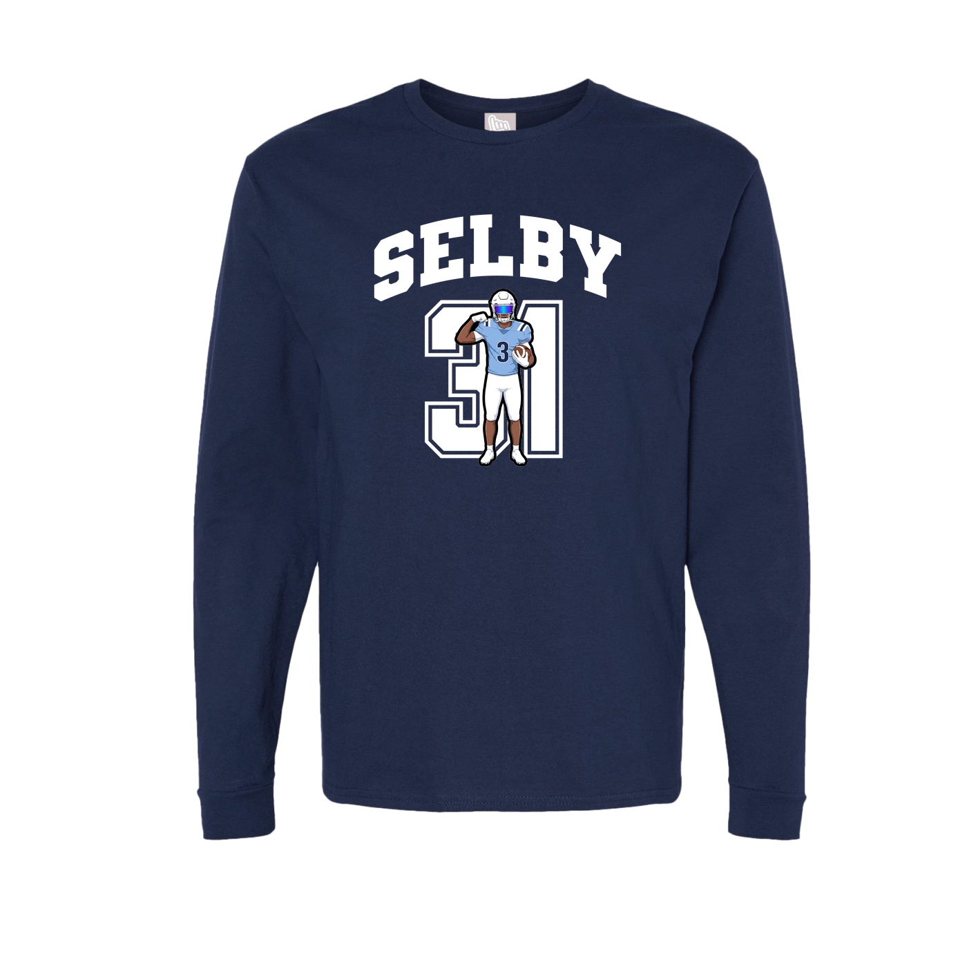 Long Sleeve Tee — Number in Navy