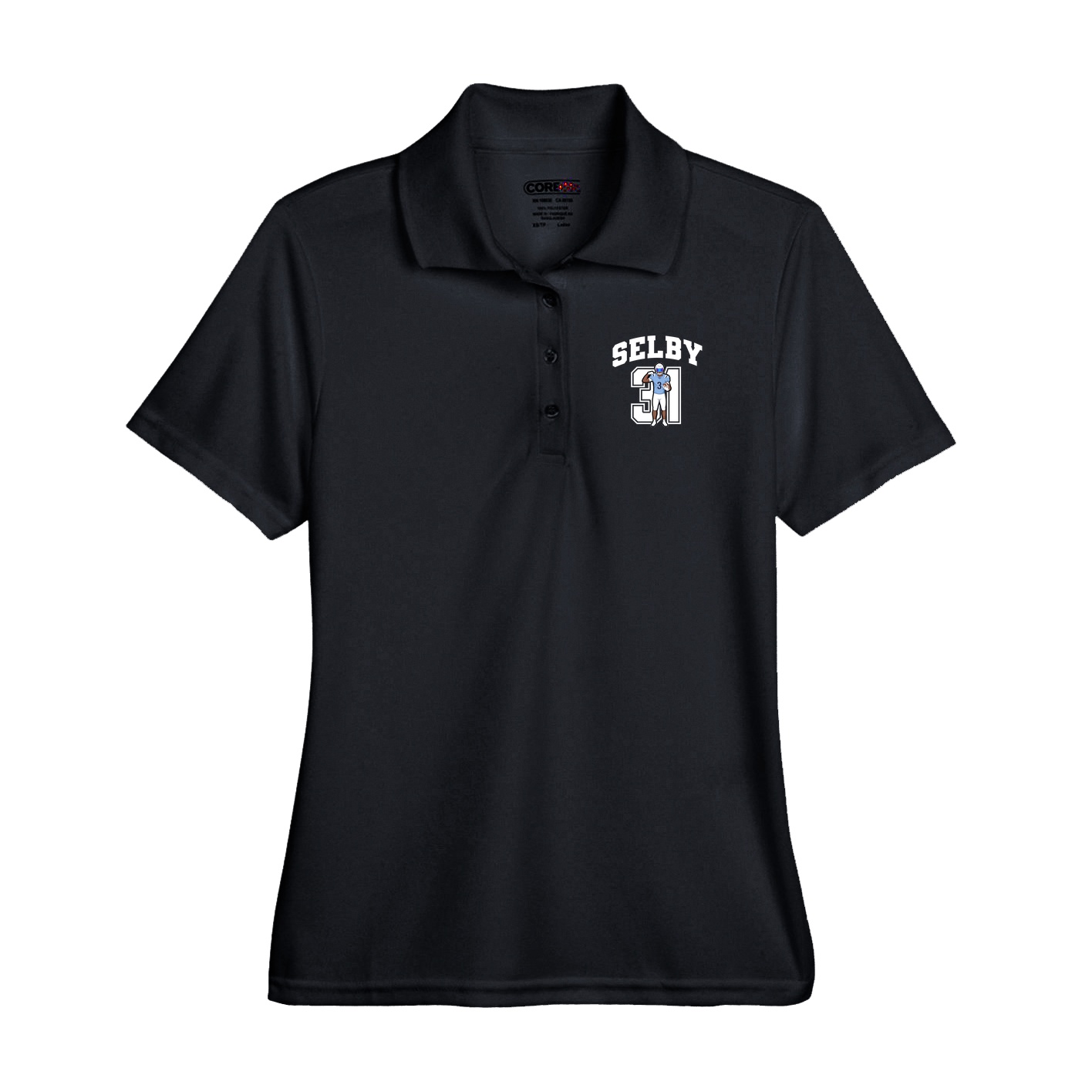 Performance Polo — Number in Black