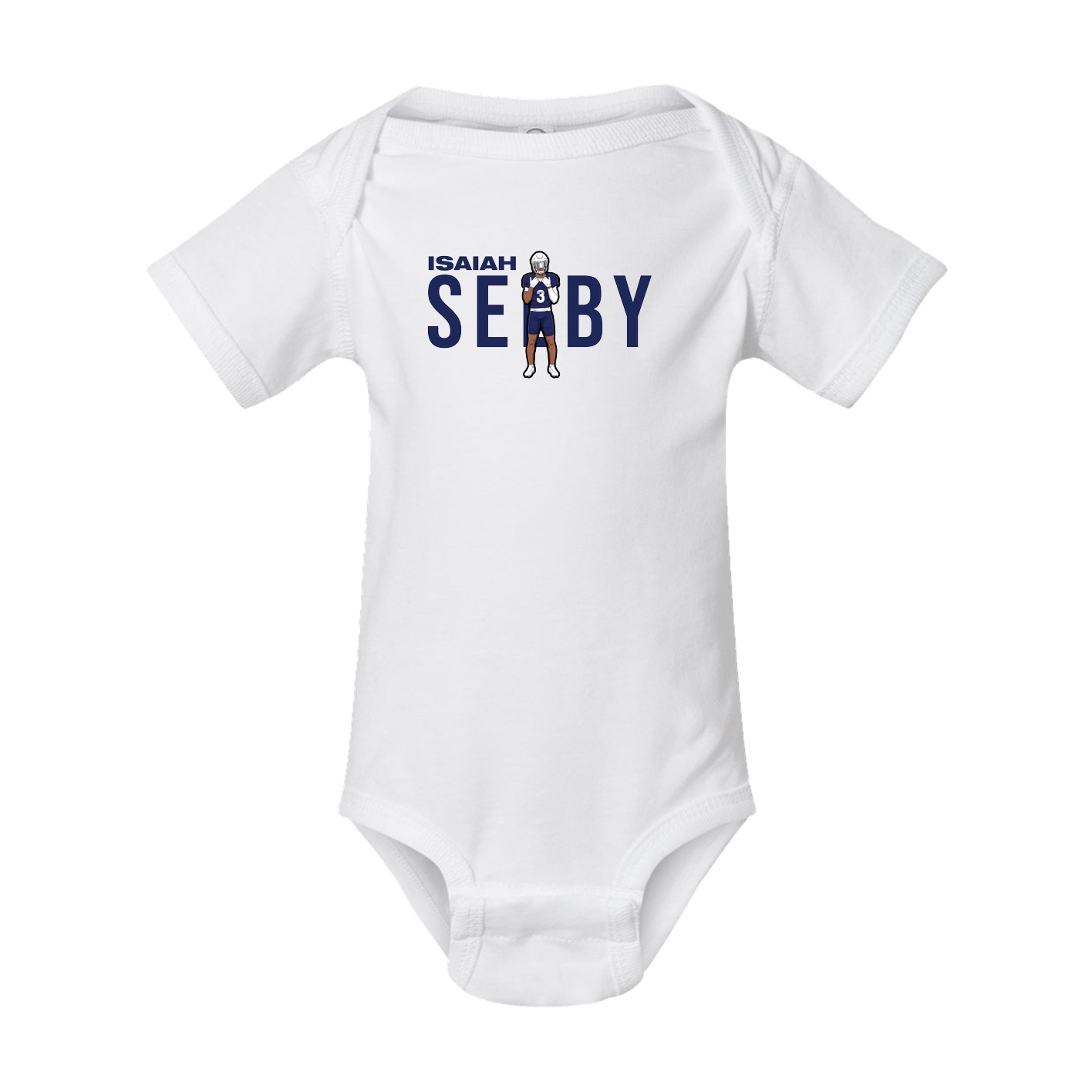 Baby Onesie — Player Name in White