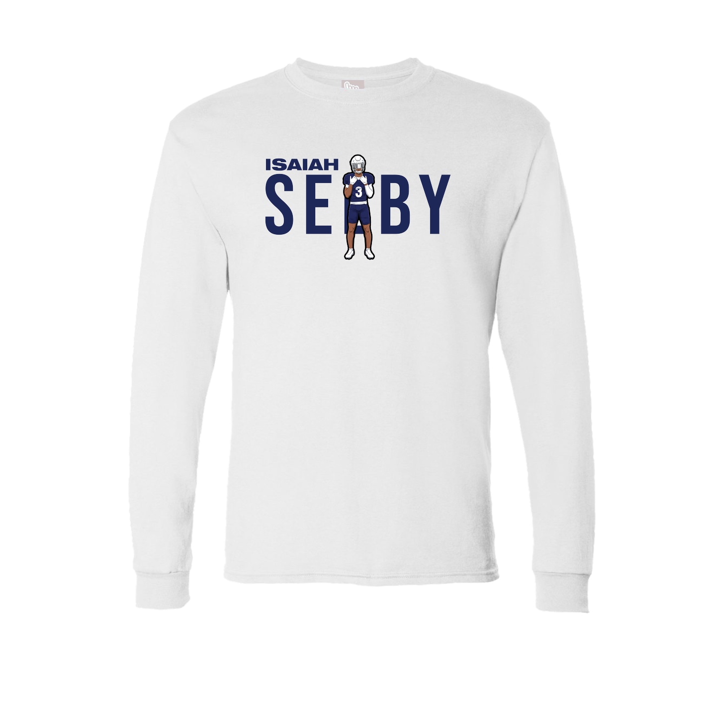 Long Sleeve Tee — Player Name in White