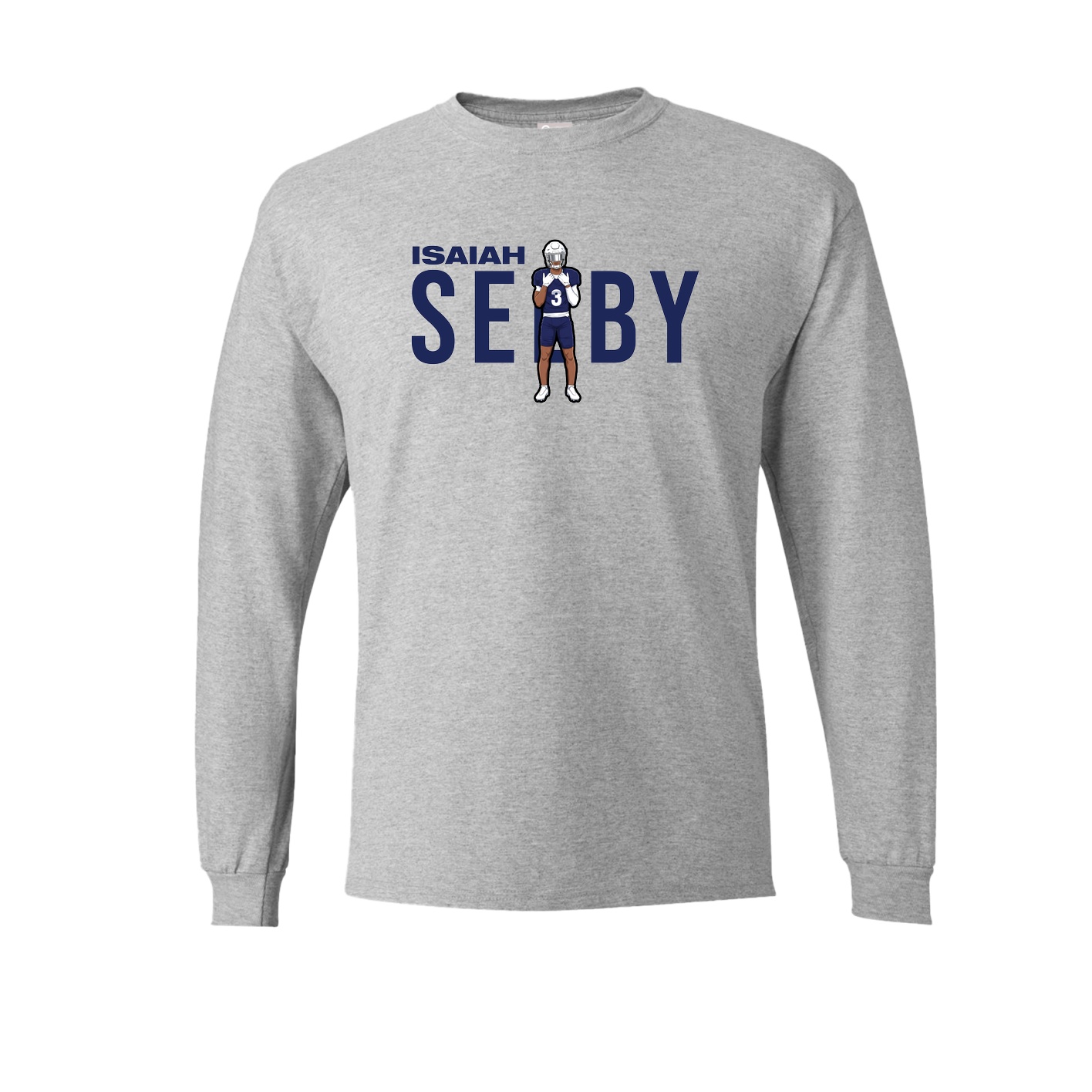 Long Sleeve Tee — Player Name in Grey