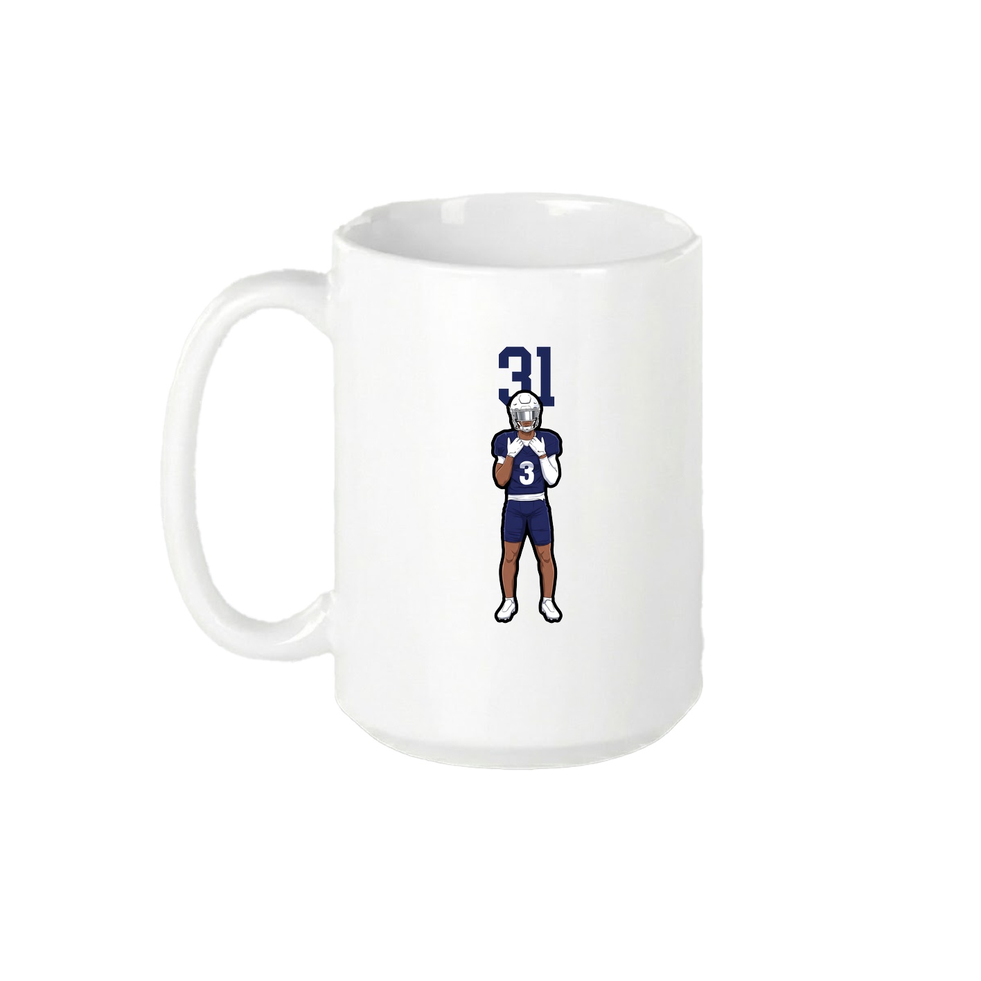 15oz Coffee Mug — Number Top in White