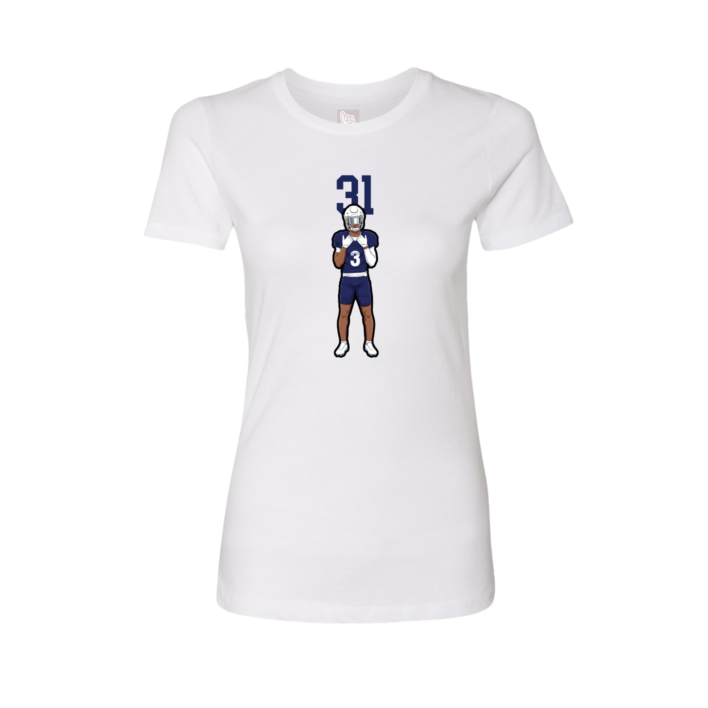Womens Tee — Number Top in White