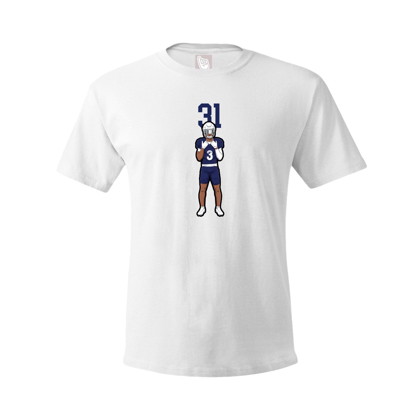 Youth Tee — Number Top in White
