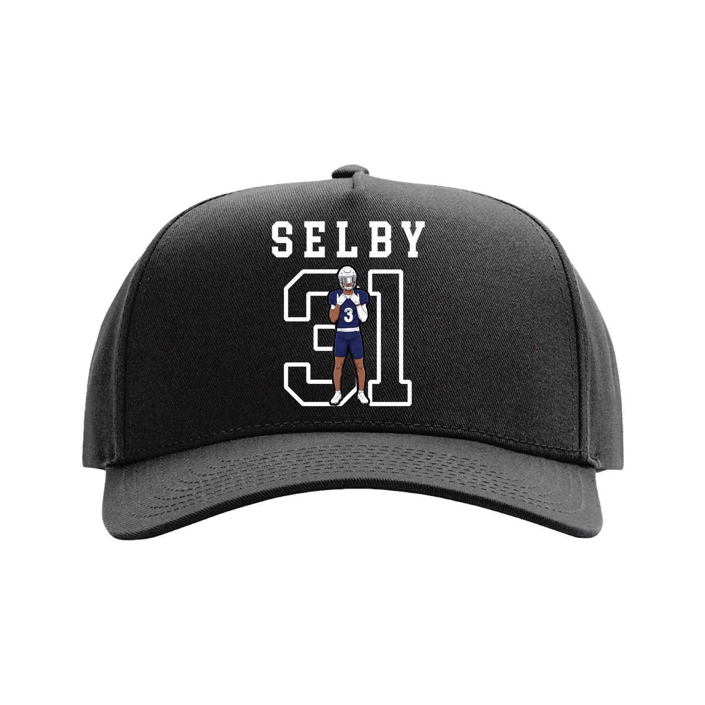 Full Fabric Five-Panel Champ Cap — Shirsey in Black