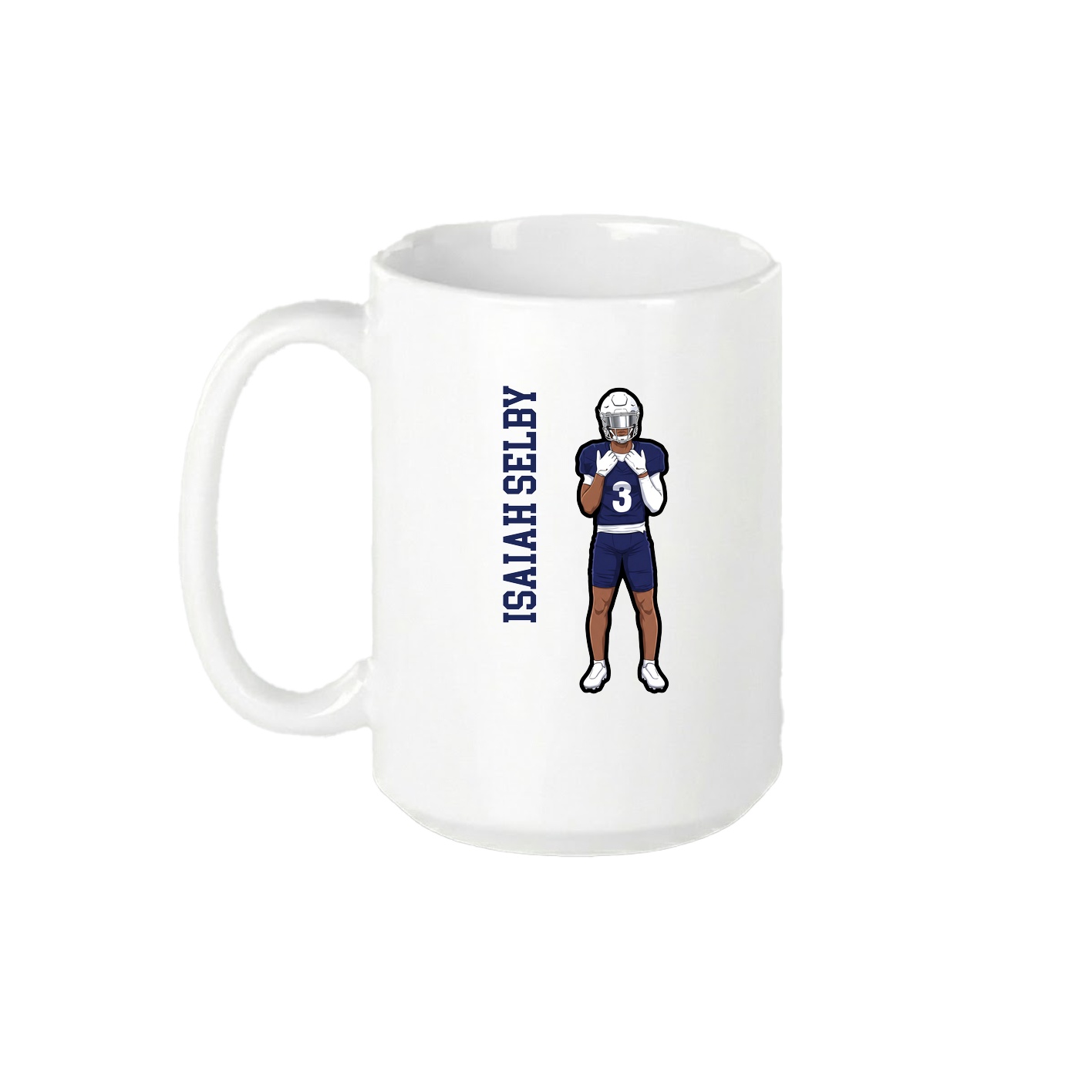 15oz Coffee Mug — Name Vertical in White