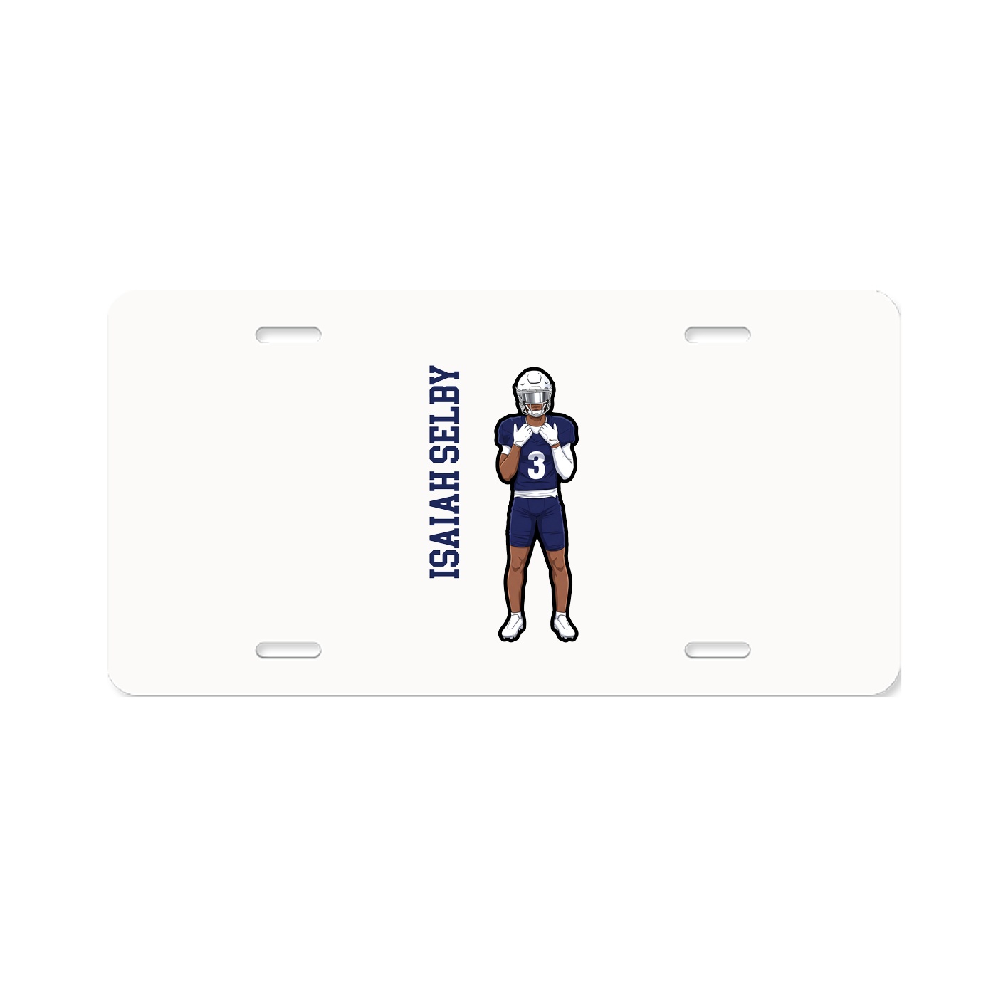 License Plate — Name Vertical in Classic