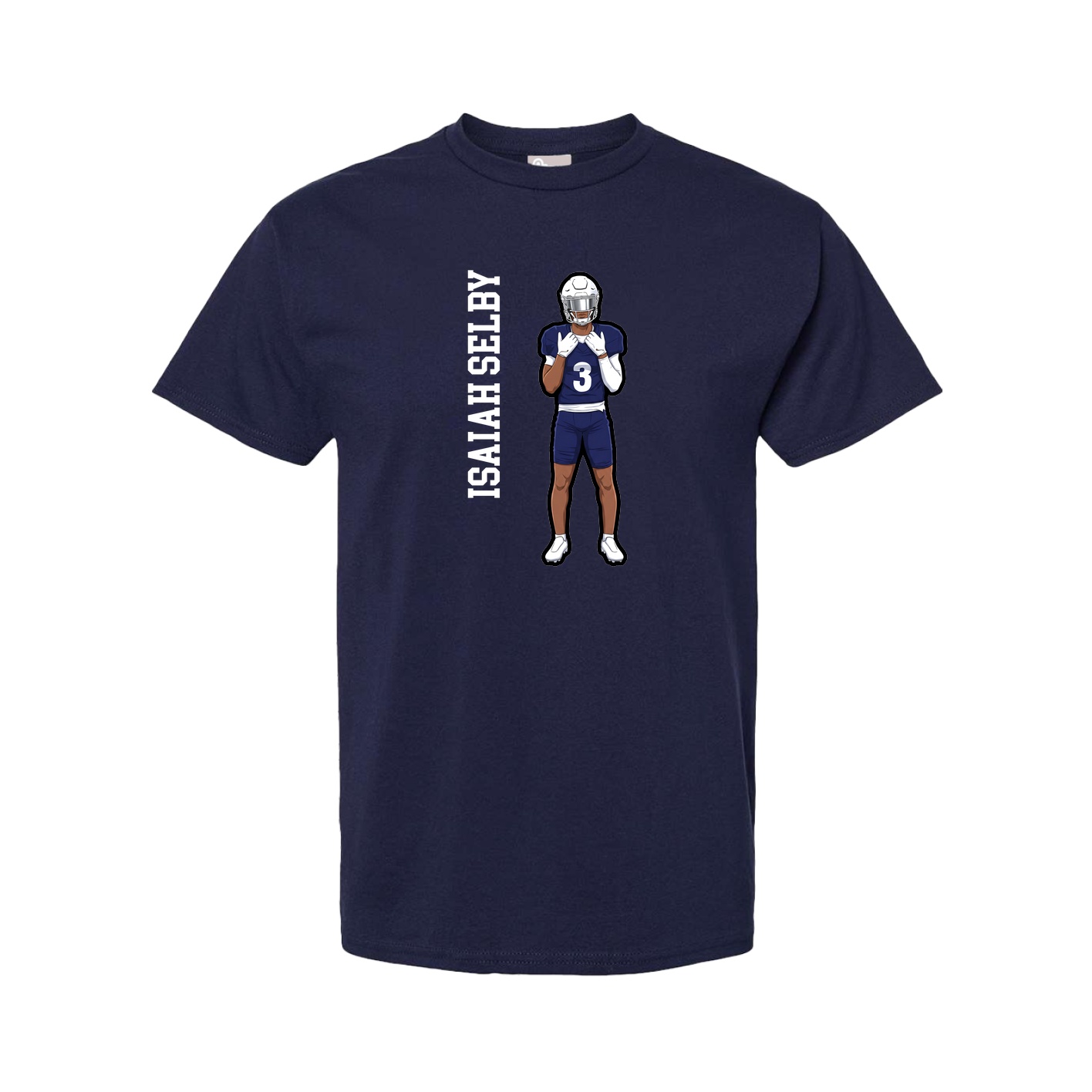 Youth Tee — Name Vertical in Navy