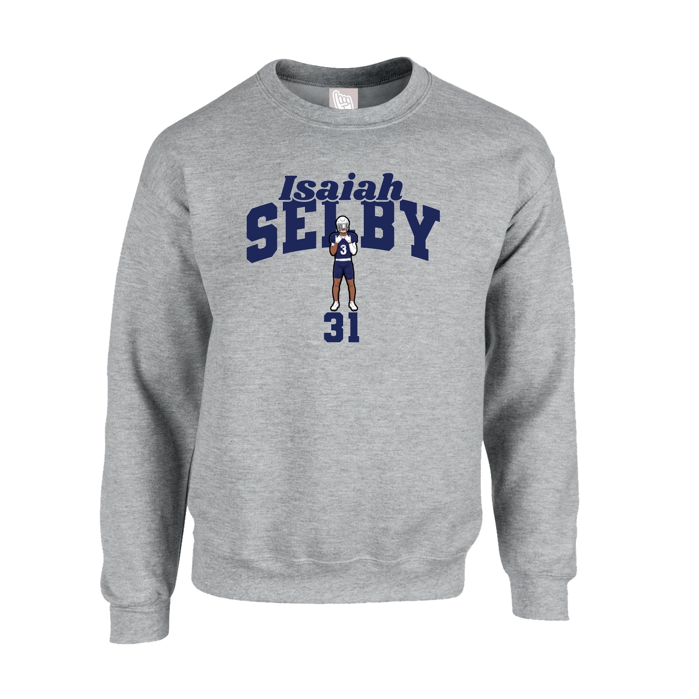 Fleece Crew — Signature Arch in Grey